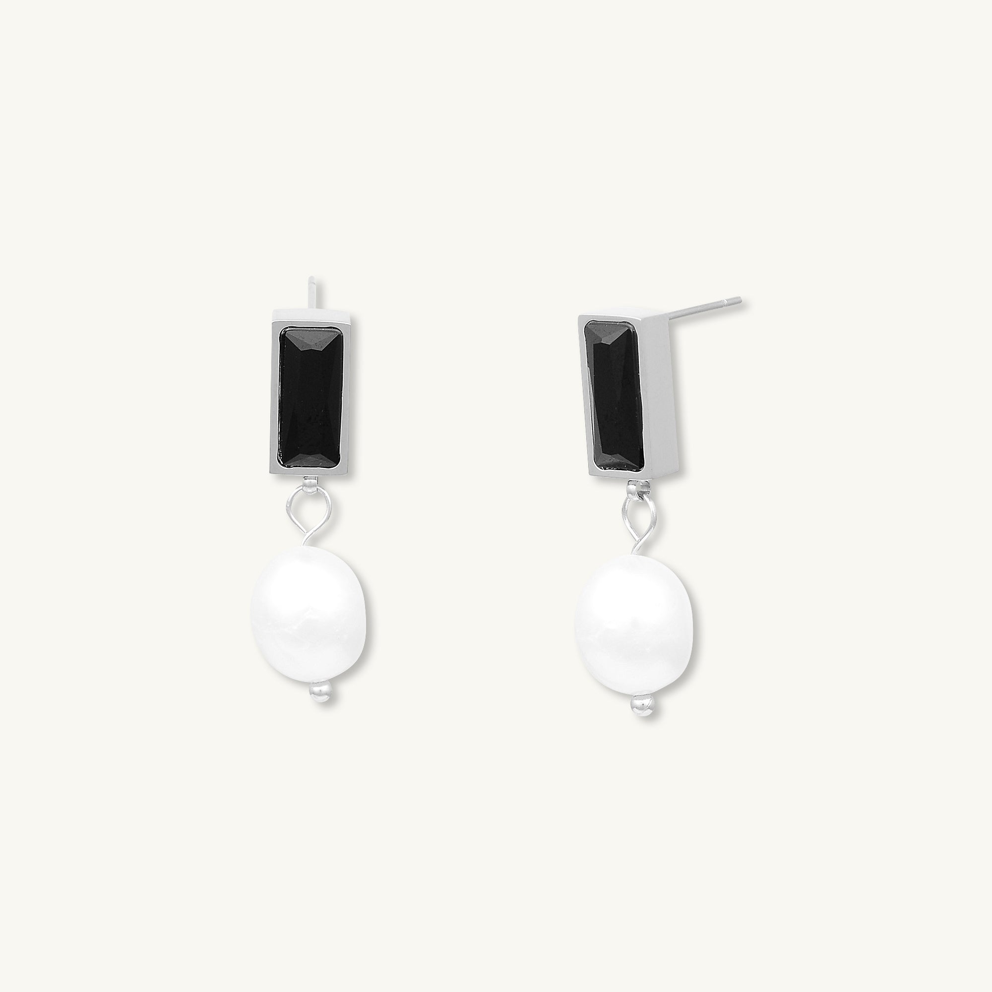 Lydia Onyx Pearl Earrings - Camile & Stone