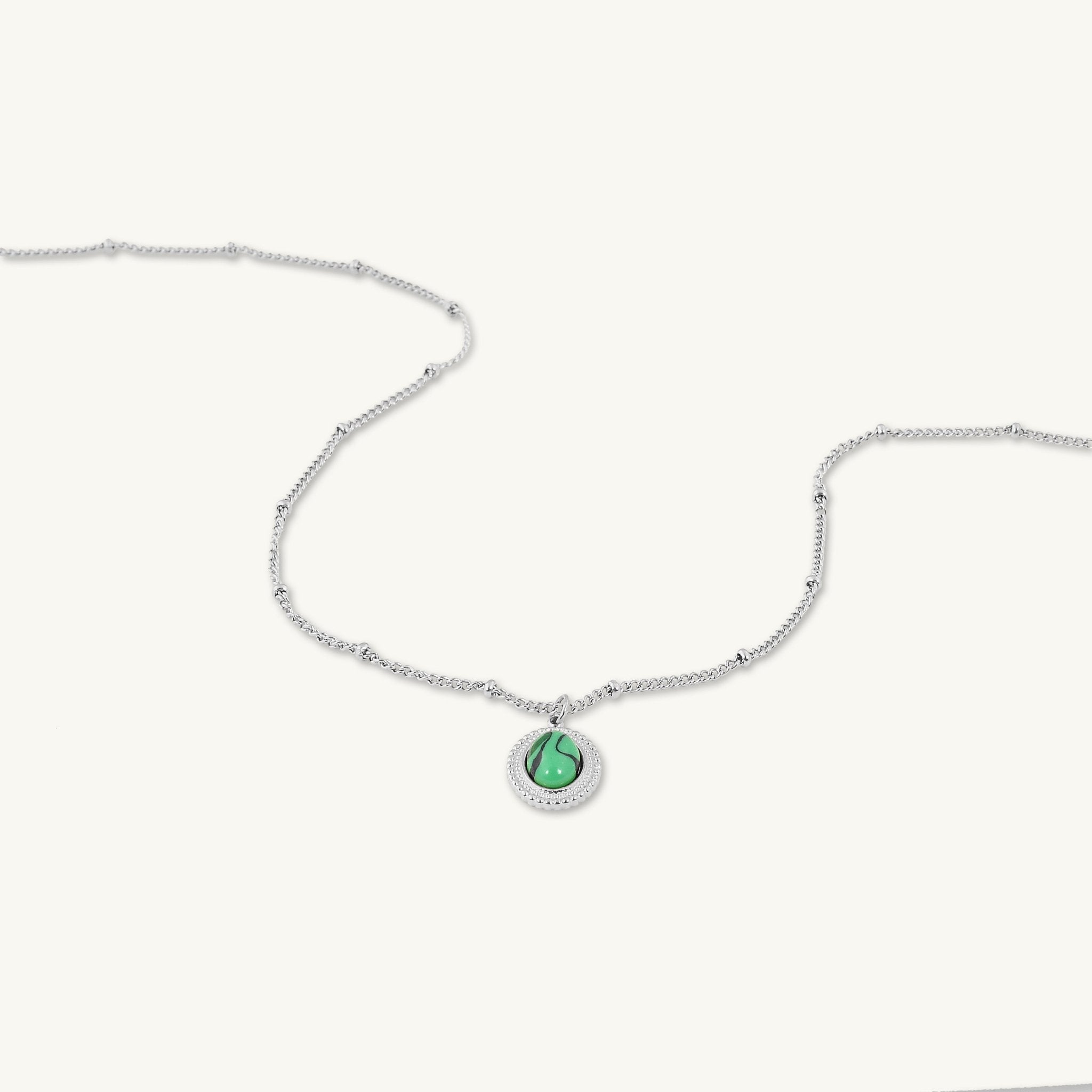 Malachite Vintage Oval Satellite Necklace - Camile & Stone