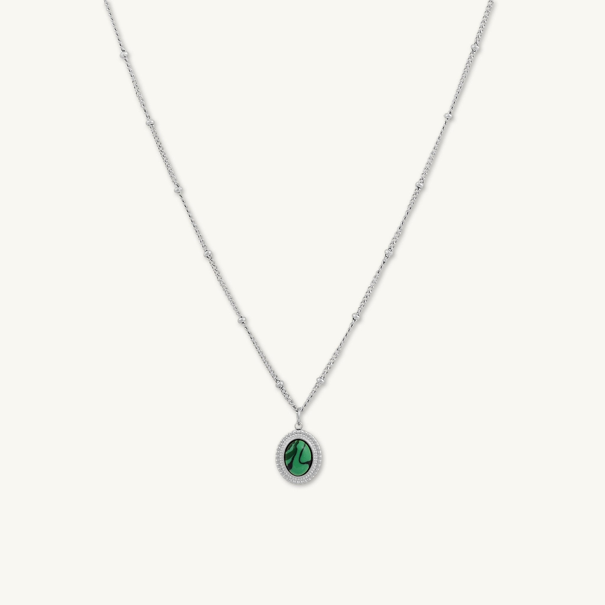 Malachite Vintage Oval Satellite Necklace - Camile & Stone