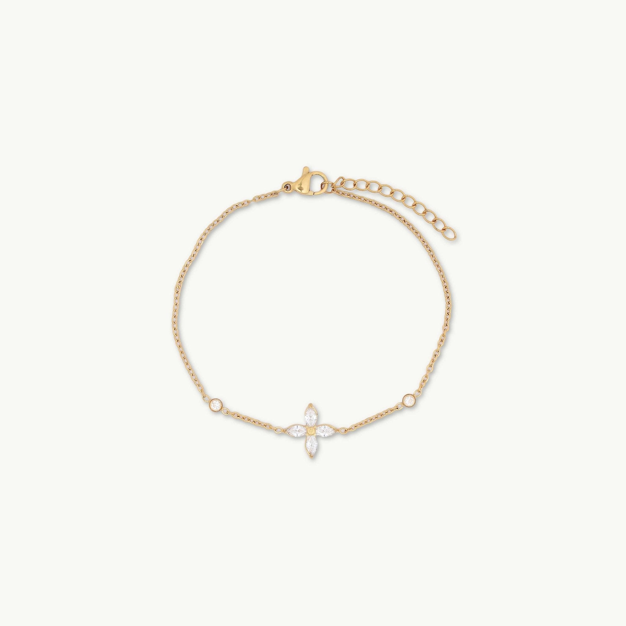 Marquise Clover Solitaire Bracelet - Camile & Stone