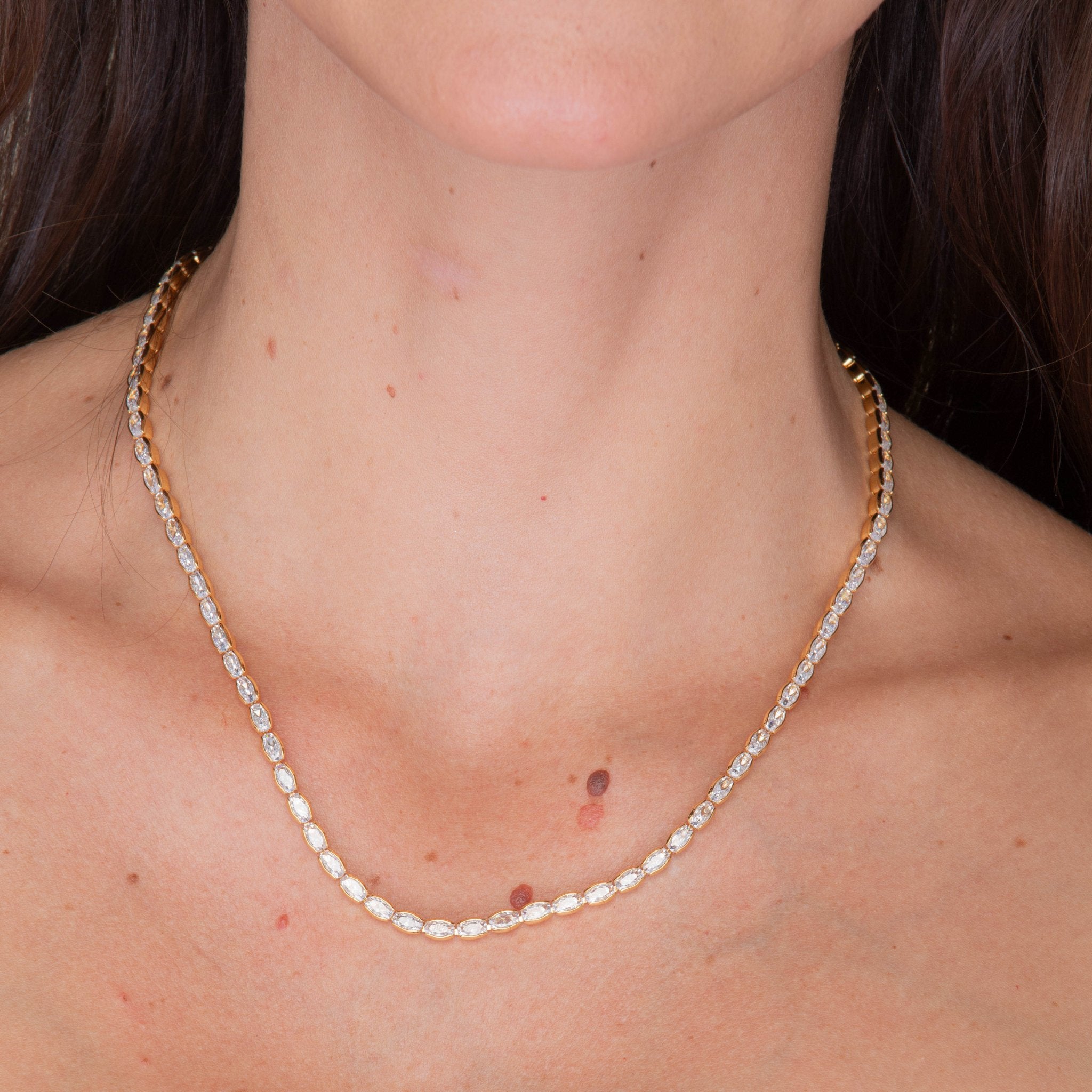 Marquise Tennis Zirconia Necklace - Camile & Stone