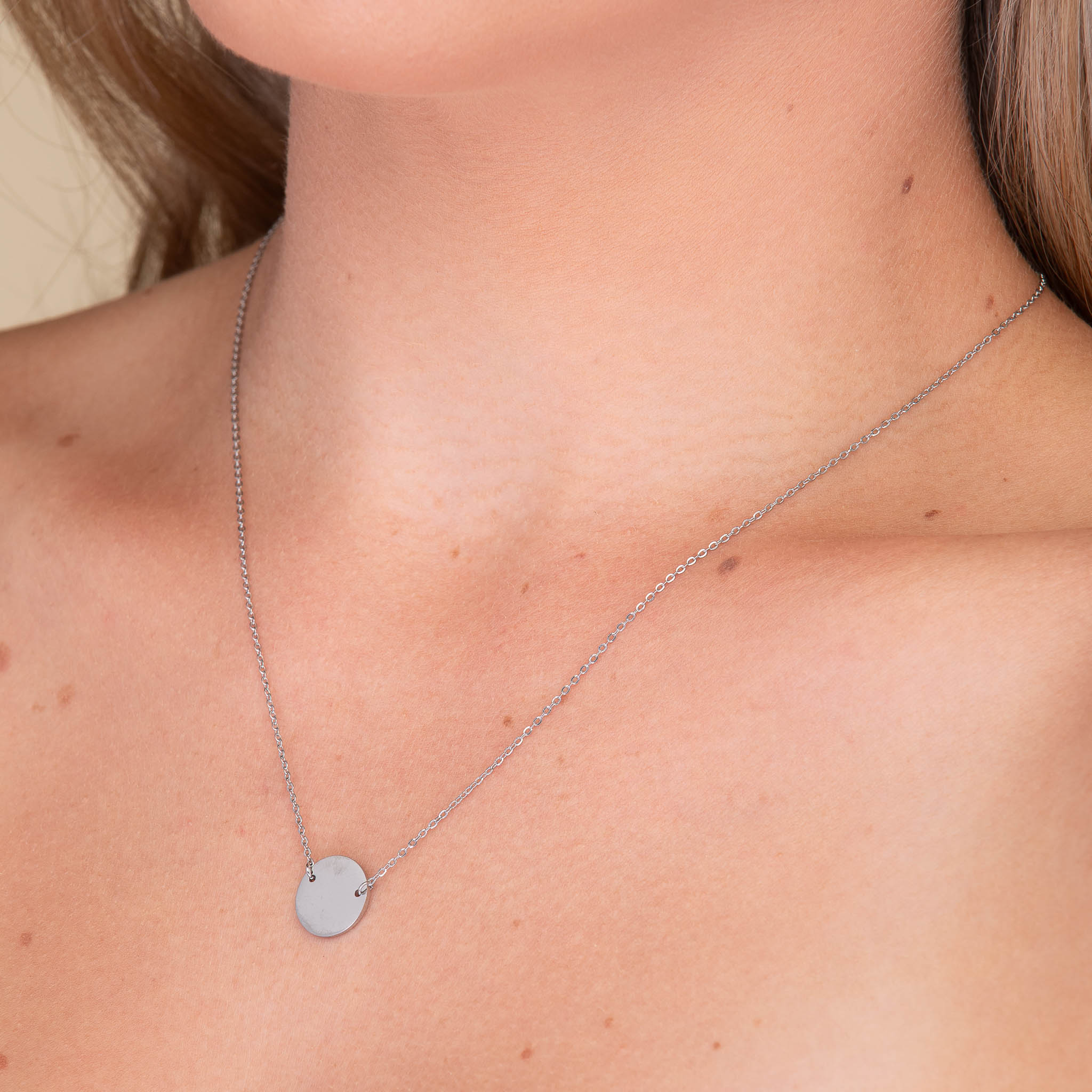 Medallion Disc Engraved Personalised Necklace - Camile & Stone
