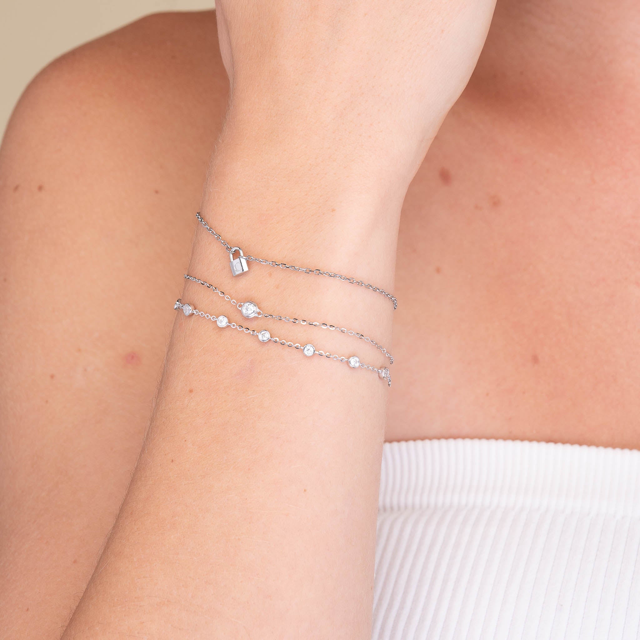 Mini Padlock Initial Letter Bracelet - Camile & Stone