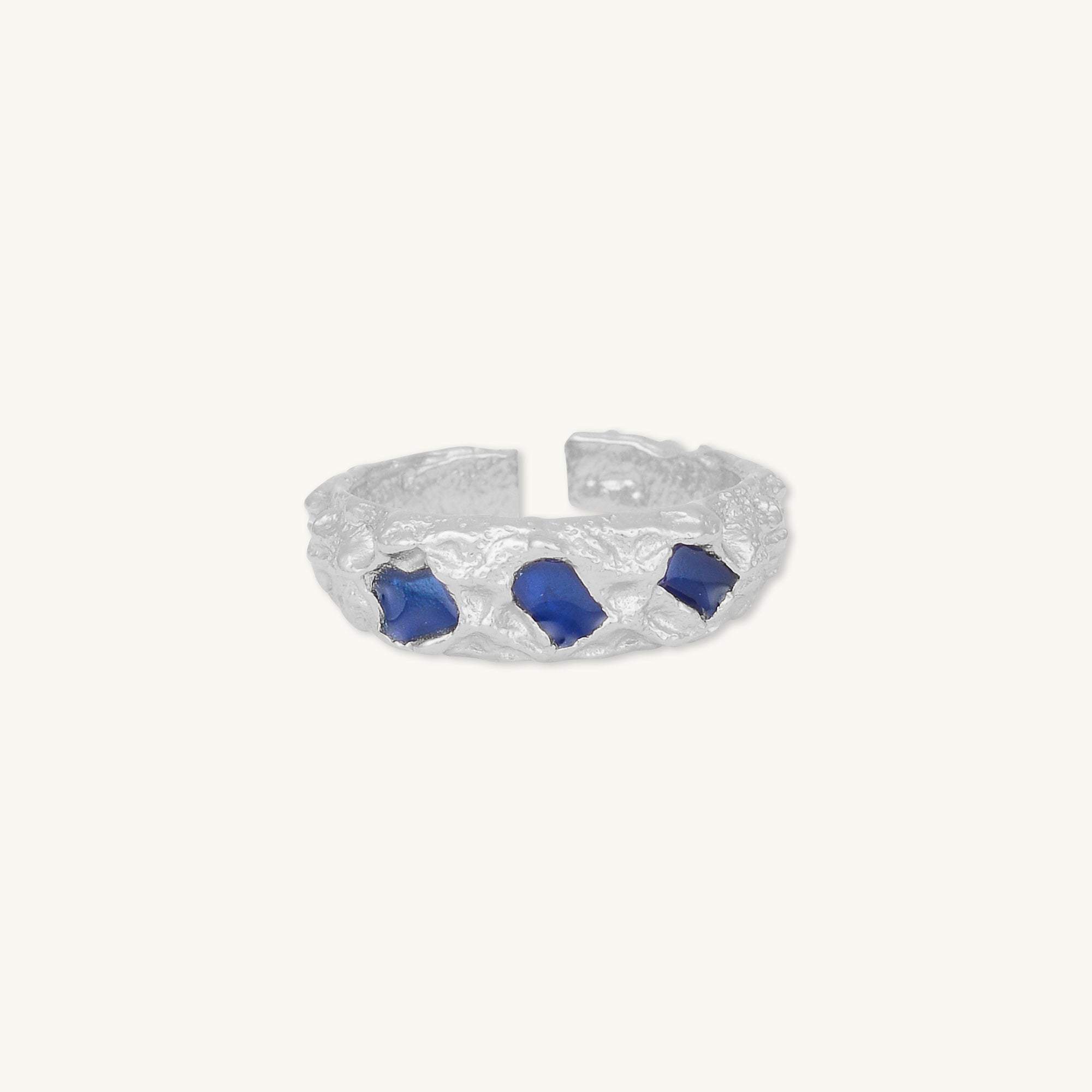 Molten Blue Sapphire Open Ring - Camile & Stone