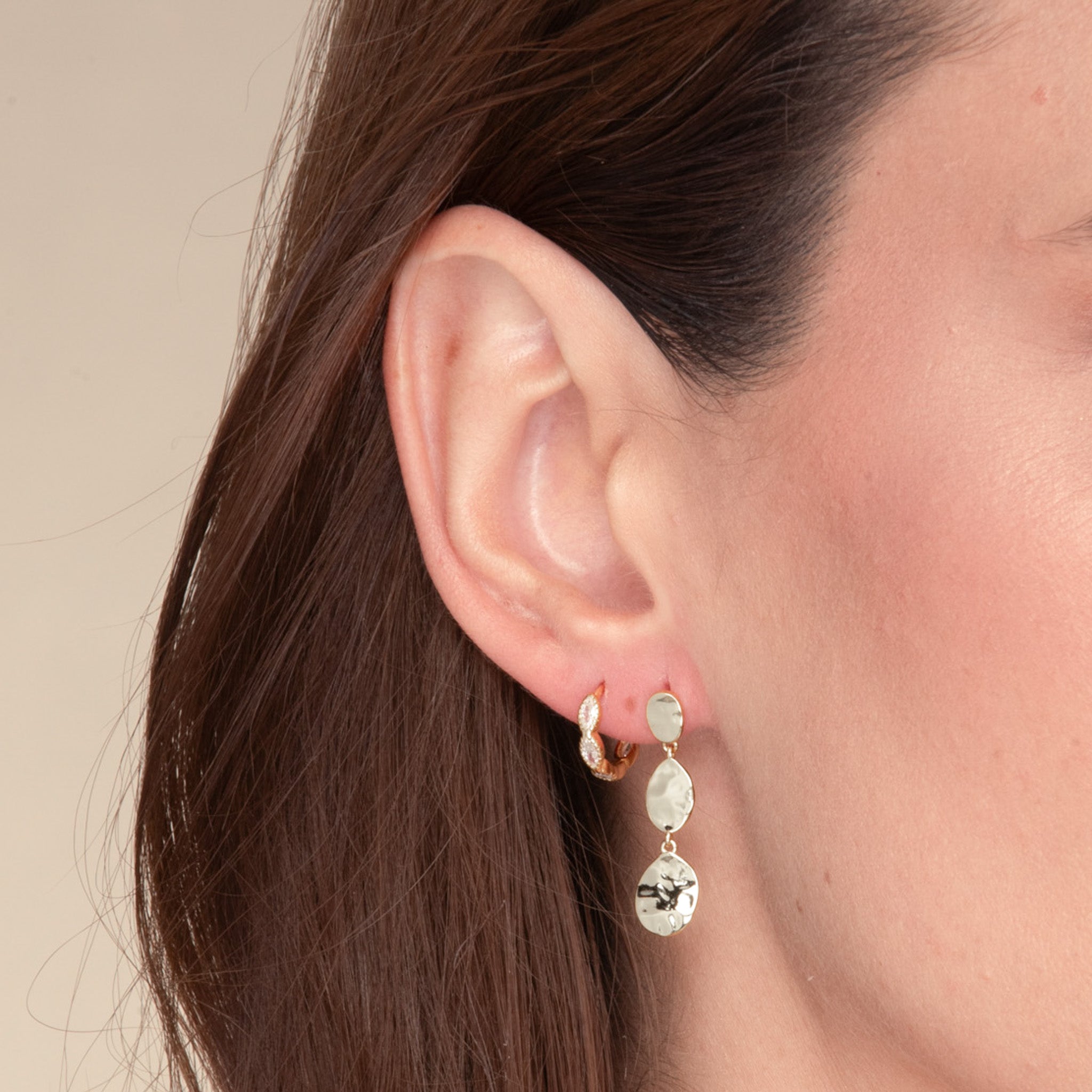 Molten Disc Dangle Stud Earrings - Camile & Stone