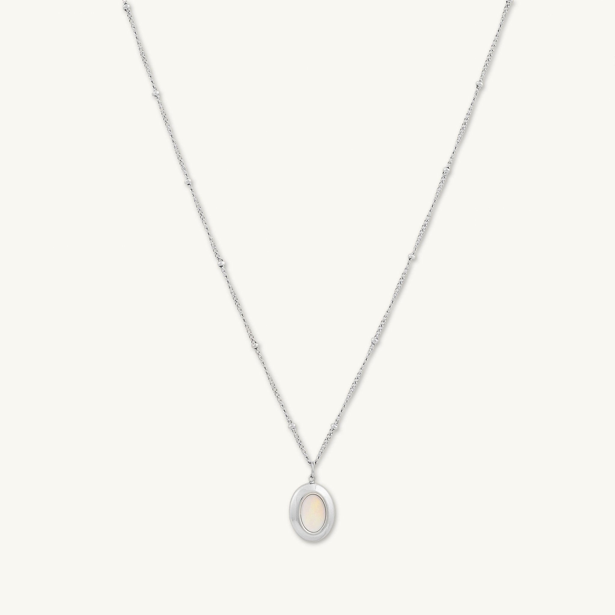 Moonstone Oval Medallion Satellite Necklace - Camile & Stone