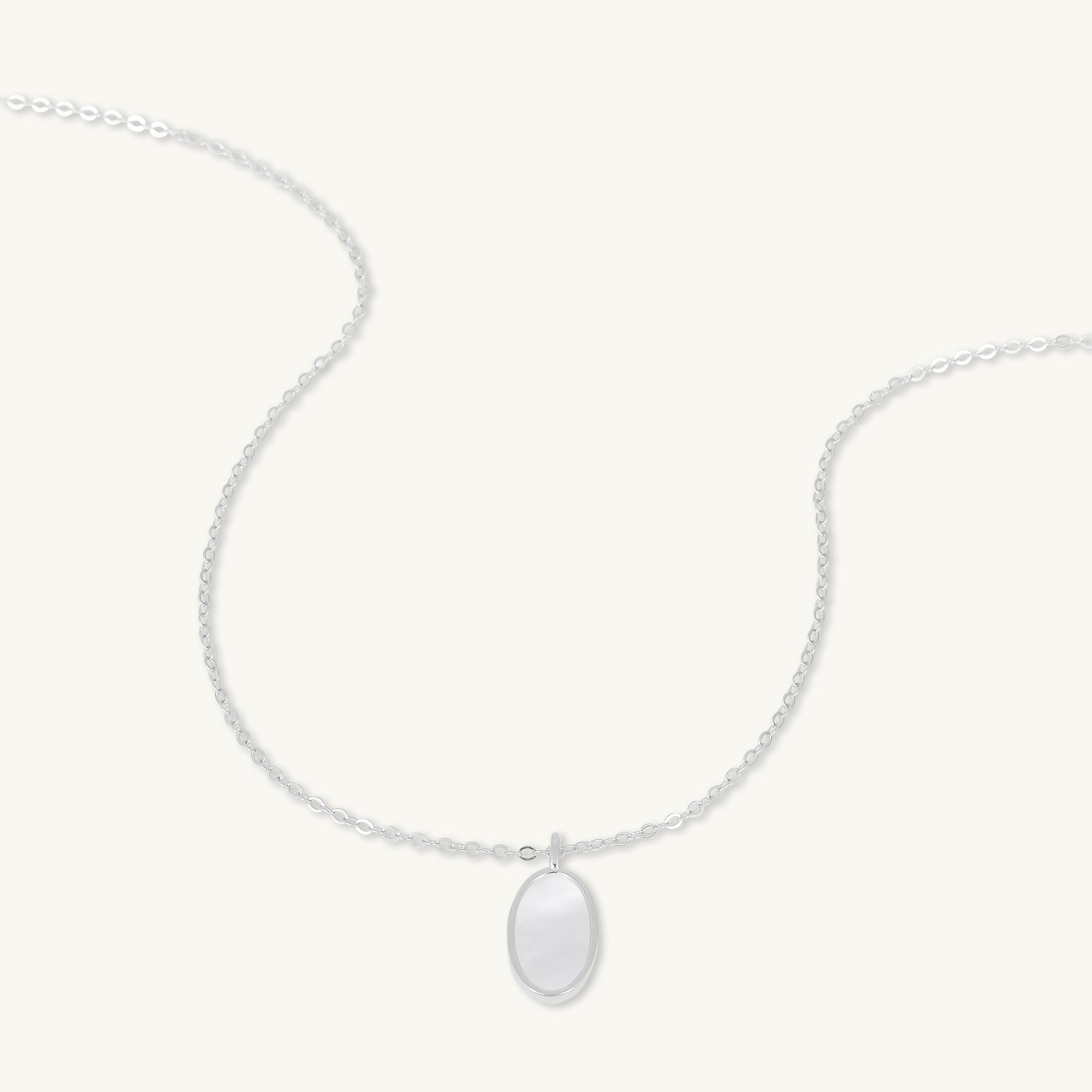 Mother Of Pearl Oval Medallion Necklace - Camile & Stone