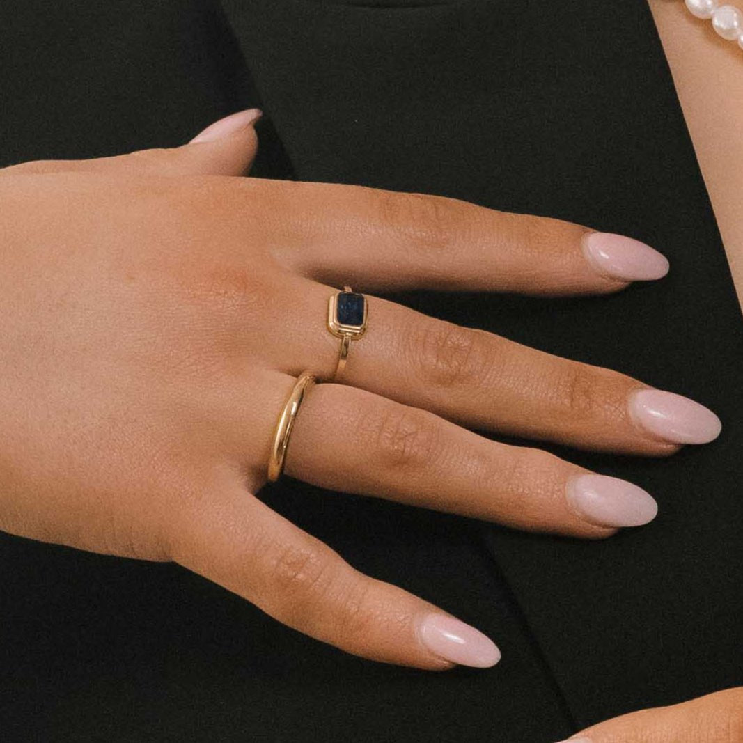 Noir Baguette Black Zirconia Ring - Camile & Stone