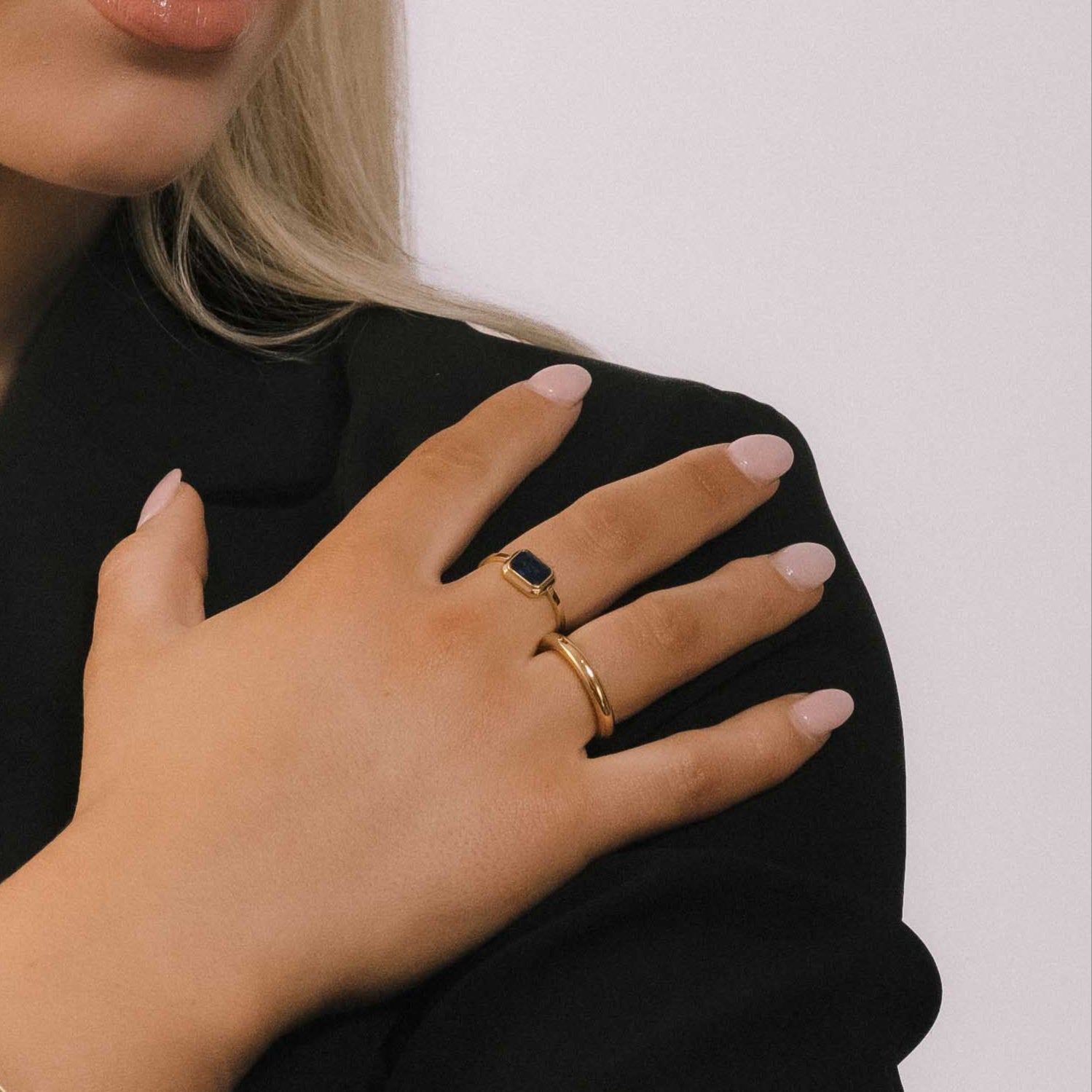 Noir Baguette Black Zirconia Ring - Camile & Stone