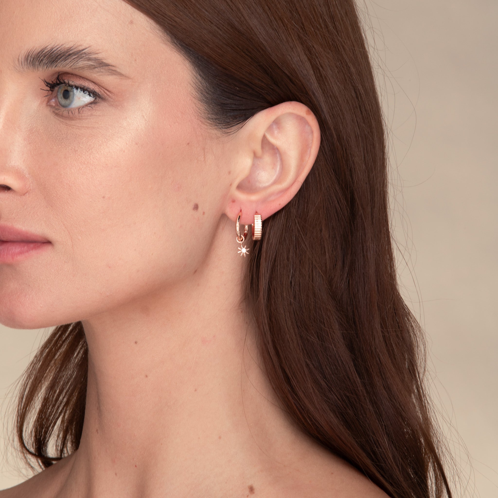 North Star Dangle Molten Huggie Earrings - Camile & Stone