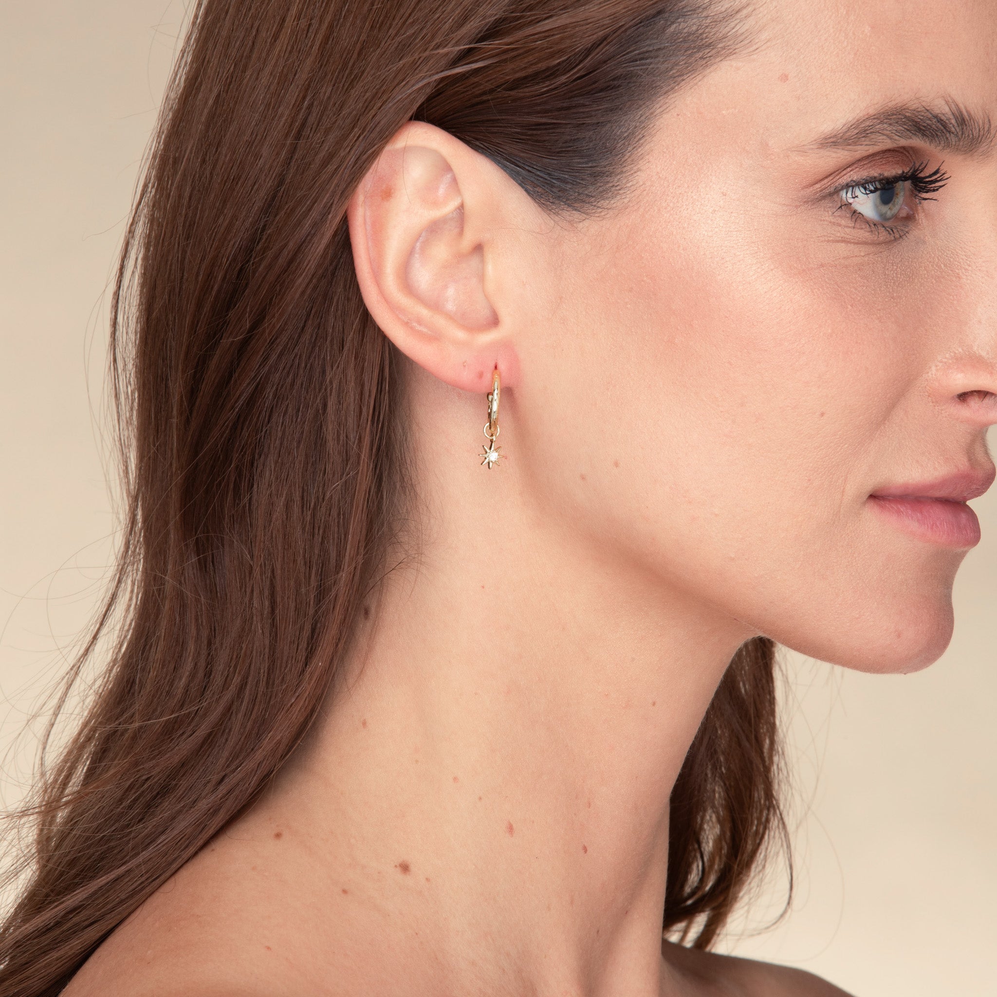 North Star Dangle Molten Huggie Earrings - Camile & Stone