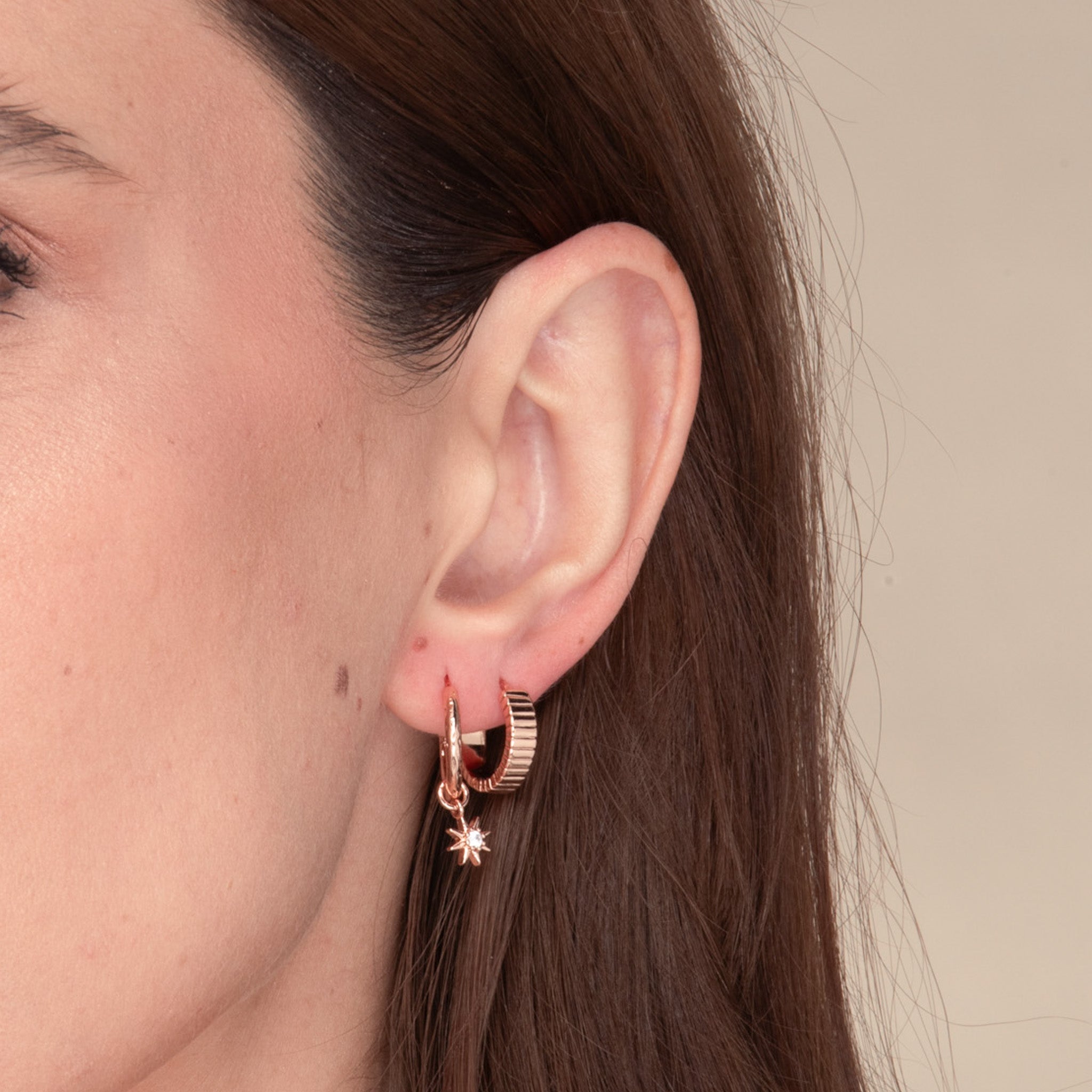 North Star Dangle Molten Huggie Earrings - Camile & Stone