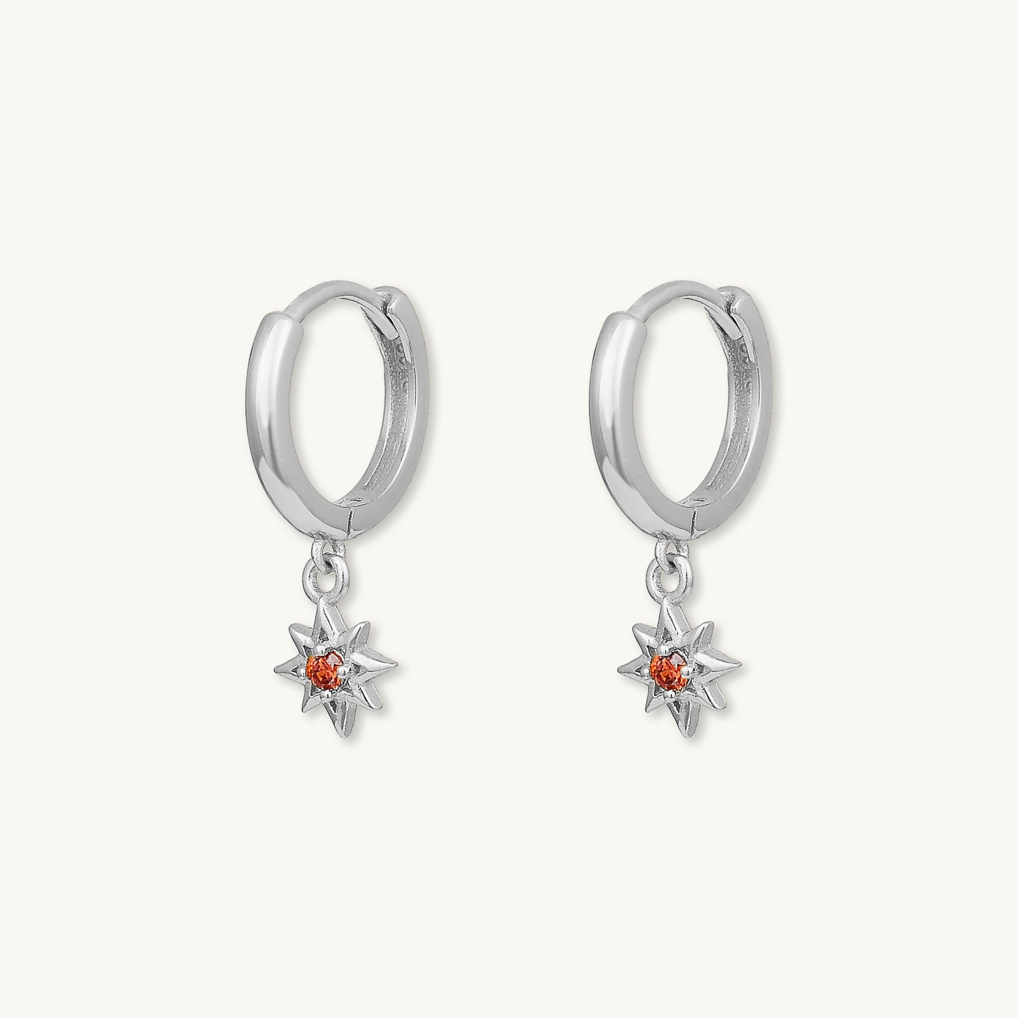 North Star Garnet Huggie Earrings - Camile & Stone