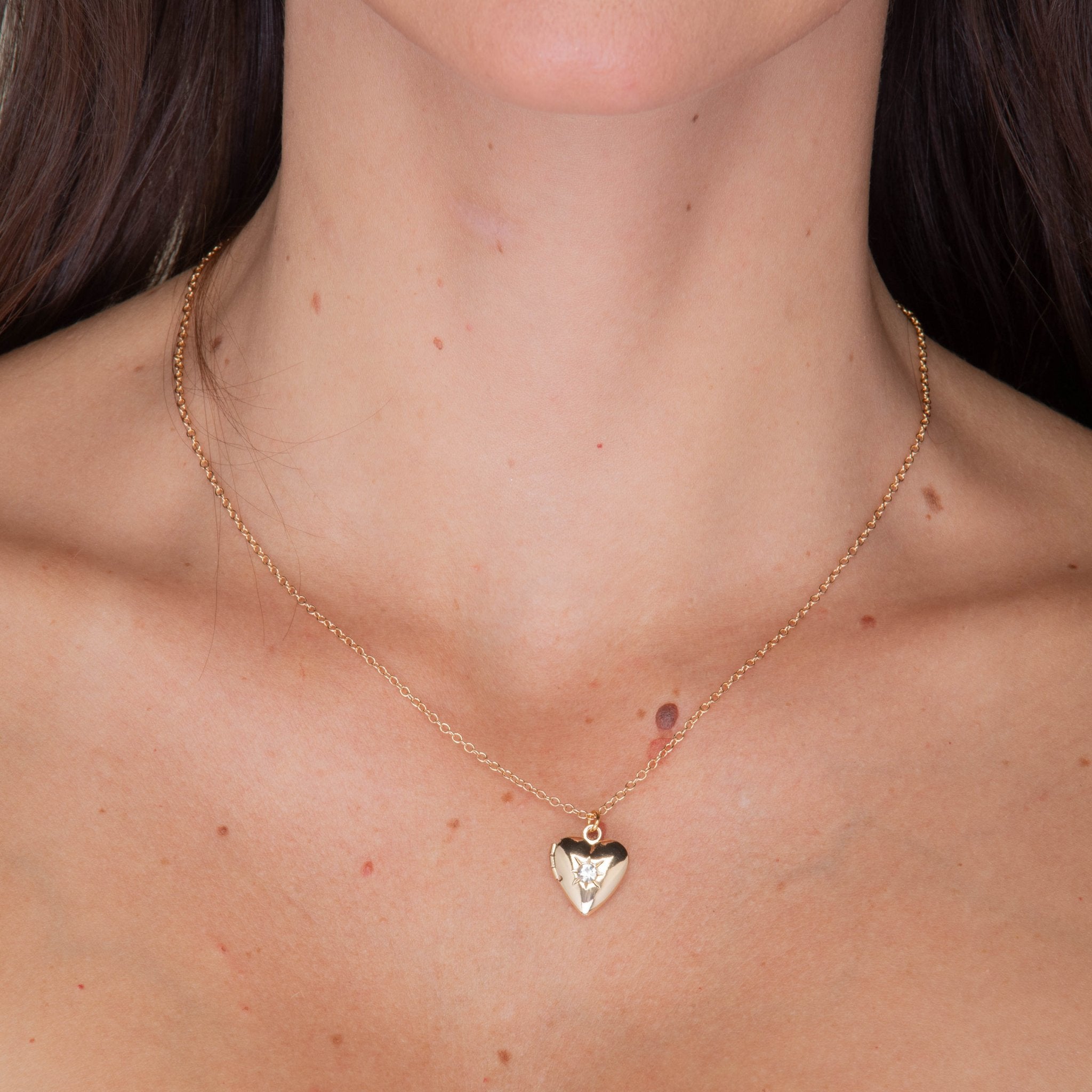 North Star Heart Photo Locket Necklace - Camile & Stone