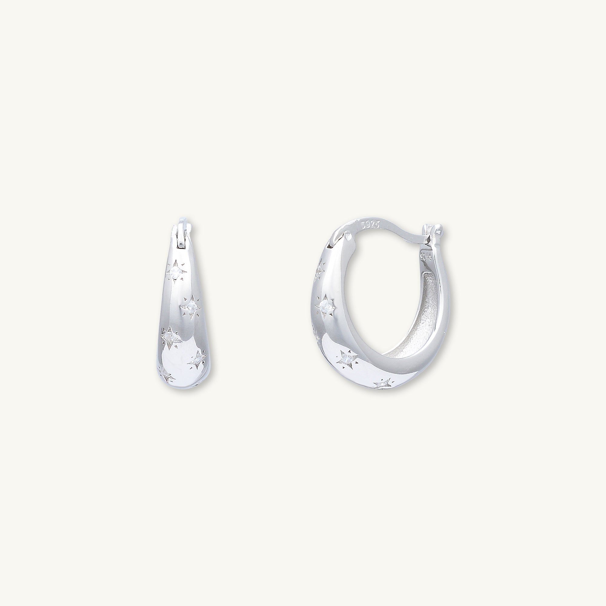 North Star Thick Sapphire Huggie Earrings - Camile & Stone
