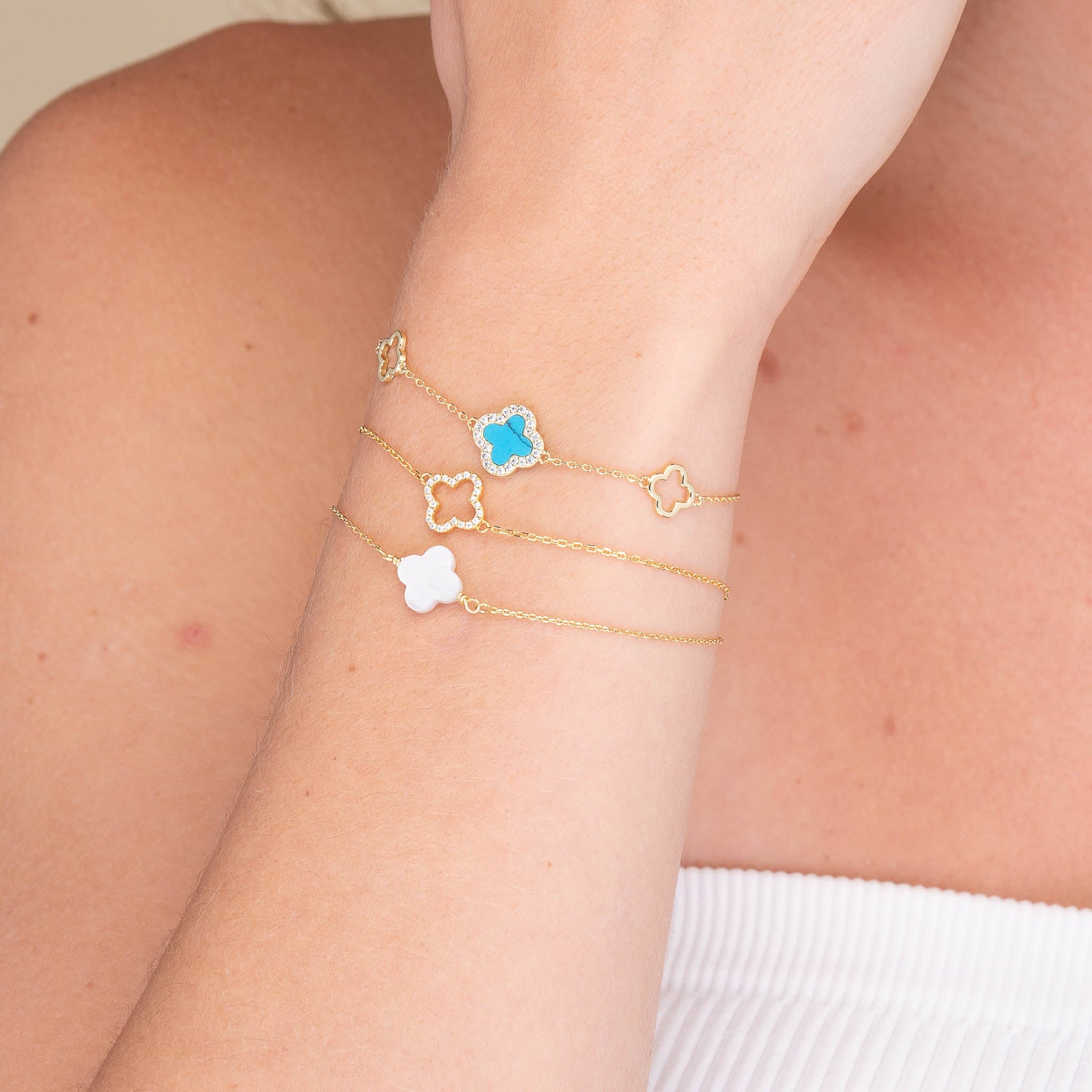 Open Clover Sapphire Bracelet - Camile & Stone