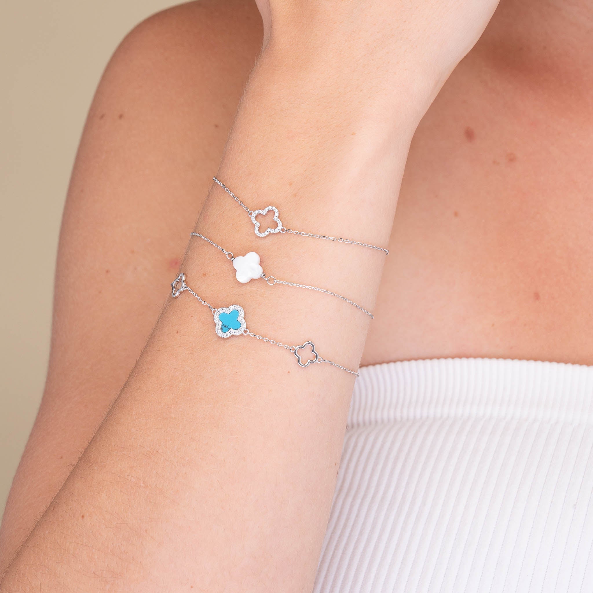 Open Clover Sapphire Bracelet - Camile & Stone