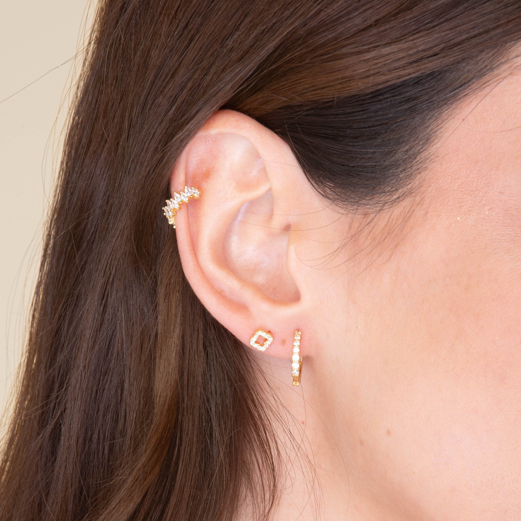 Open Clover Sapphire Stud Earrings - Camile & Stone