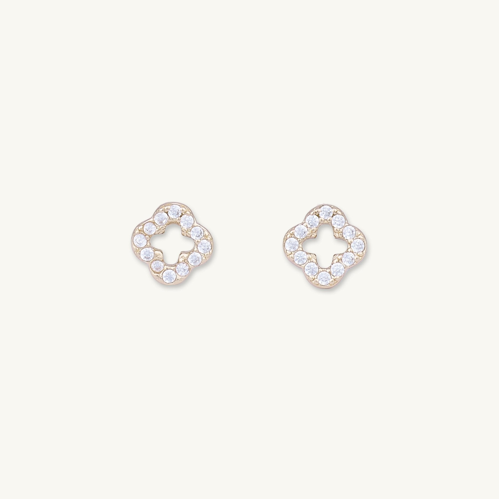 Open Clover Sapphire Stud Earrings - Camile & Stone
