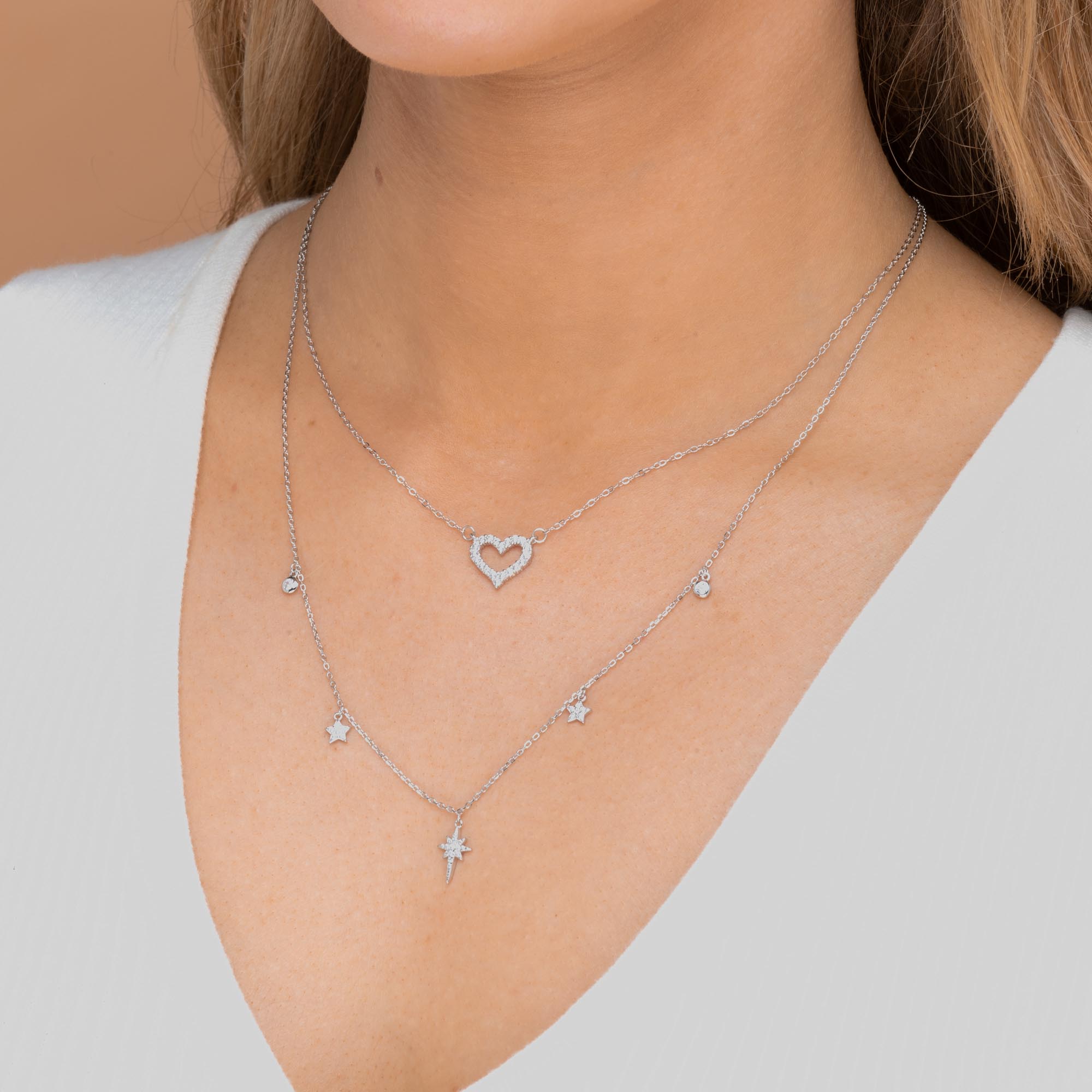 Open Heart Chain Necklace - Camile & Stone
