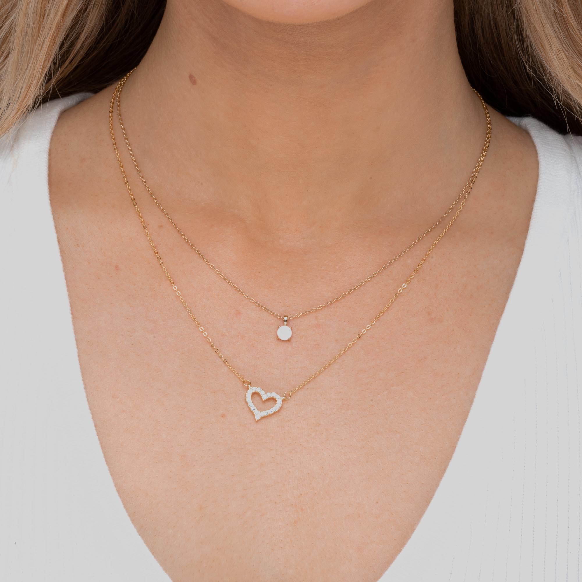 Open Heart Chain Necklace - Camile & Stone