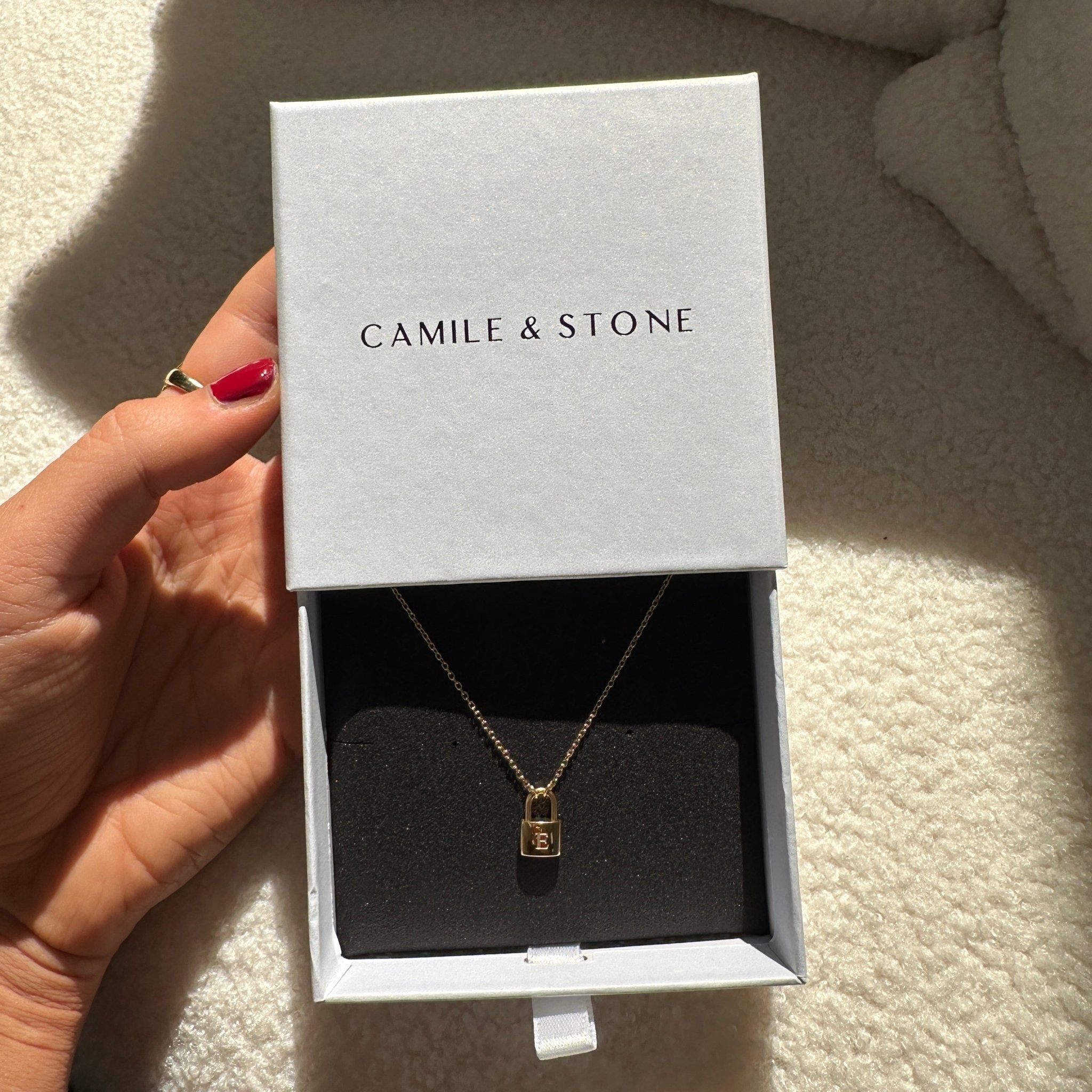 Padlock Initial Letter Necklace - Camile & Stone