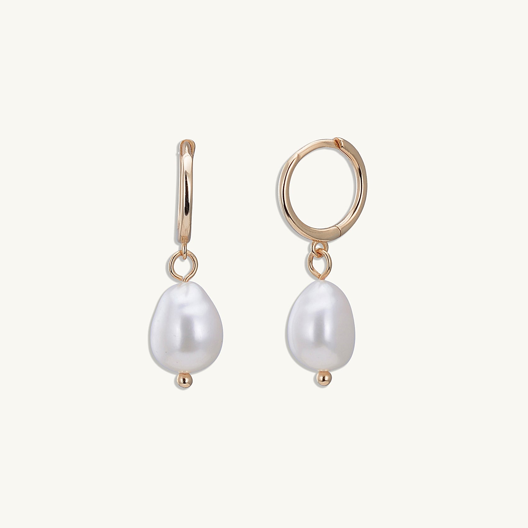 Pearl Hoop Huggie Earrings - Camile & Stone