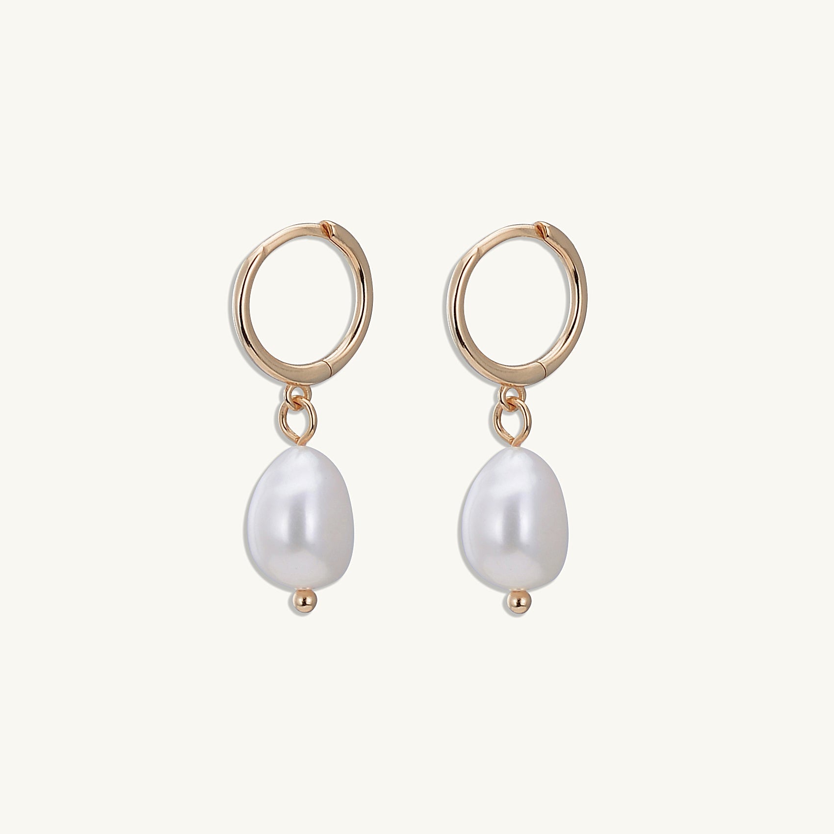 Pearl Hoop Huggie Earrings - Camile & Stone