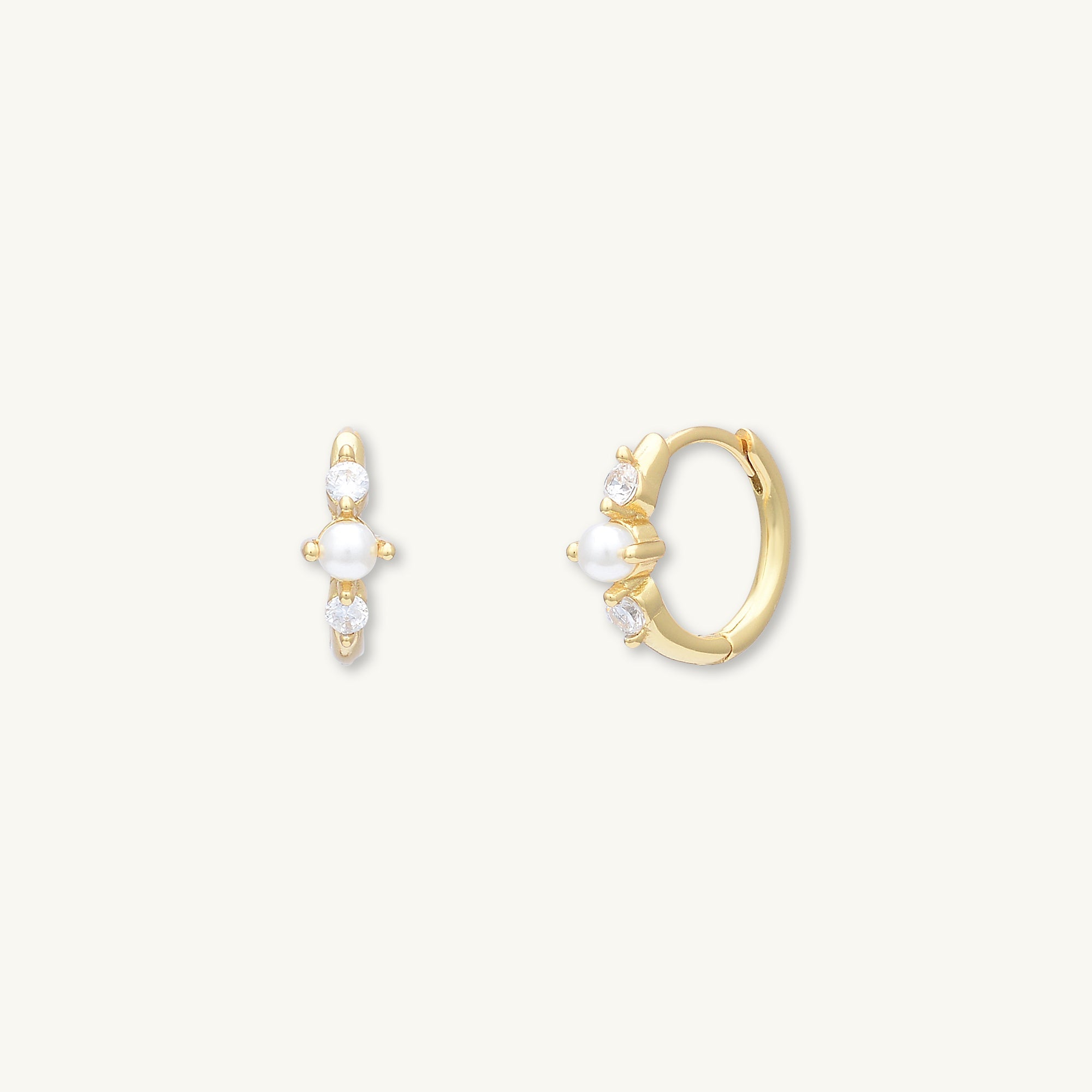 Pearl Sapphire Huggie Earrings - Camile & Stone