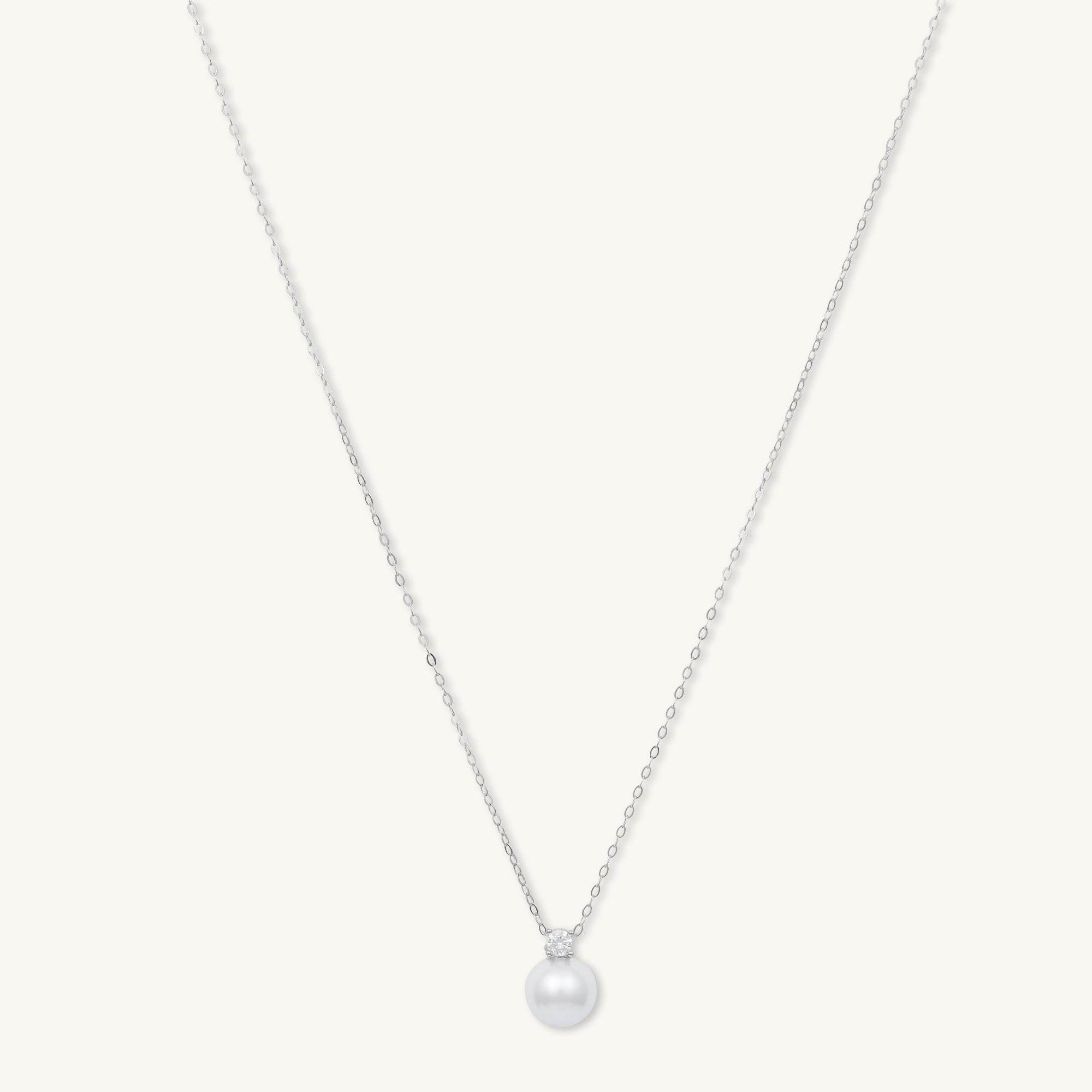 Pearl Solitaire Moissanite Necklace - Camile & Stone