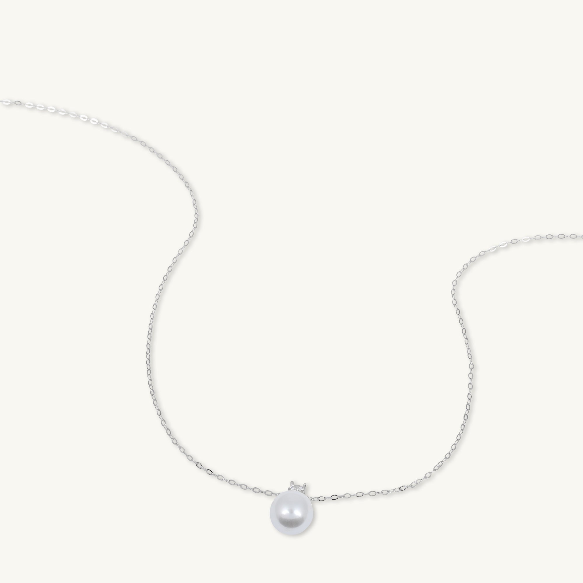 Pearl Solitaire Moissanite Necklace - Camile & Stone