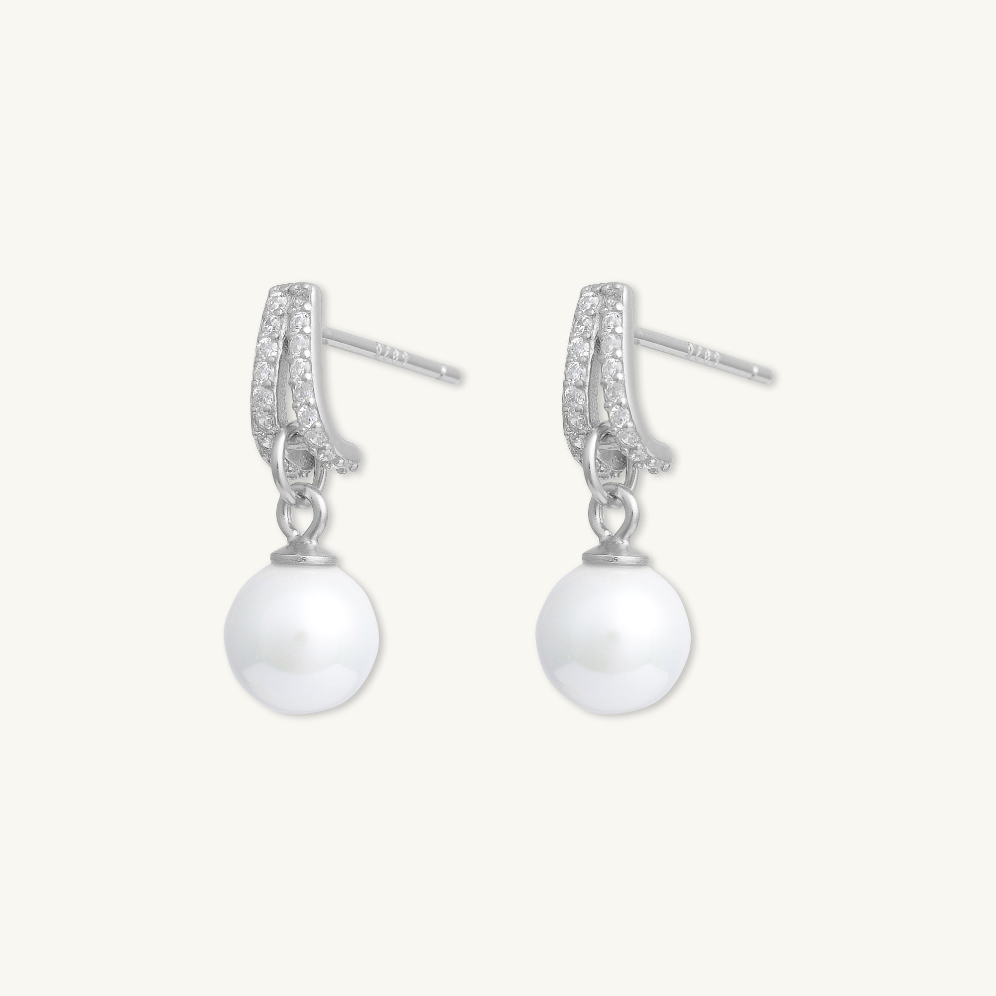 Pearl Wishbone Drop Stud Earrings - Camile & Stone