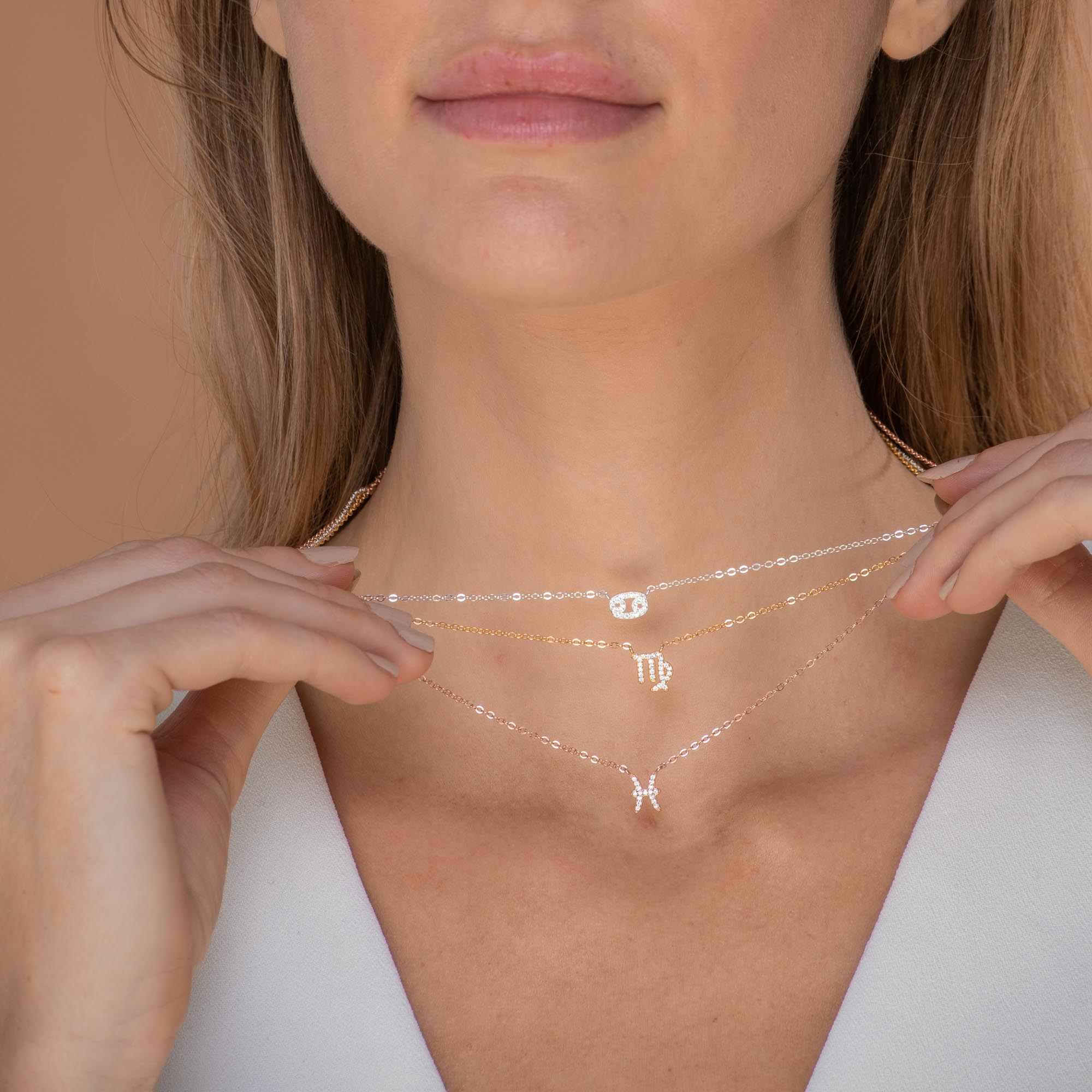 Pisces Sapphire Charm Zodiac Star Sign Necklace - Camile & Stone