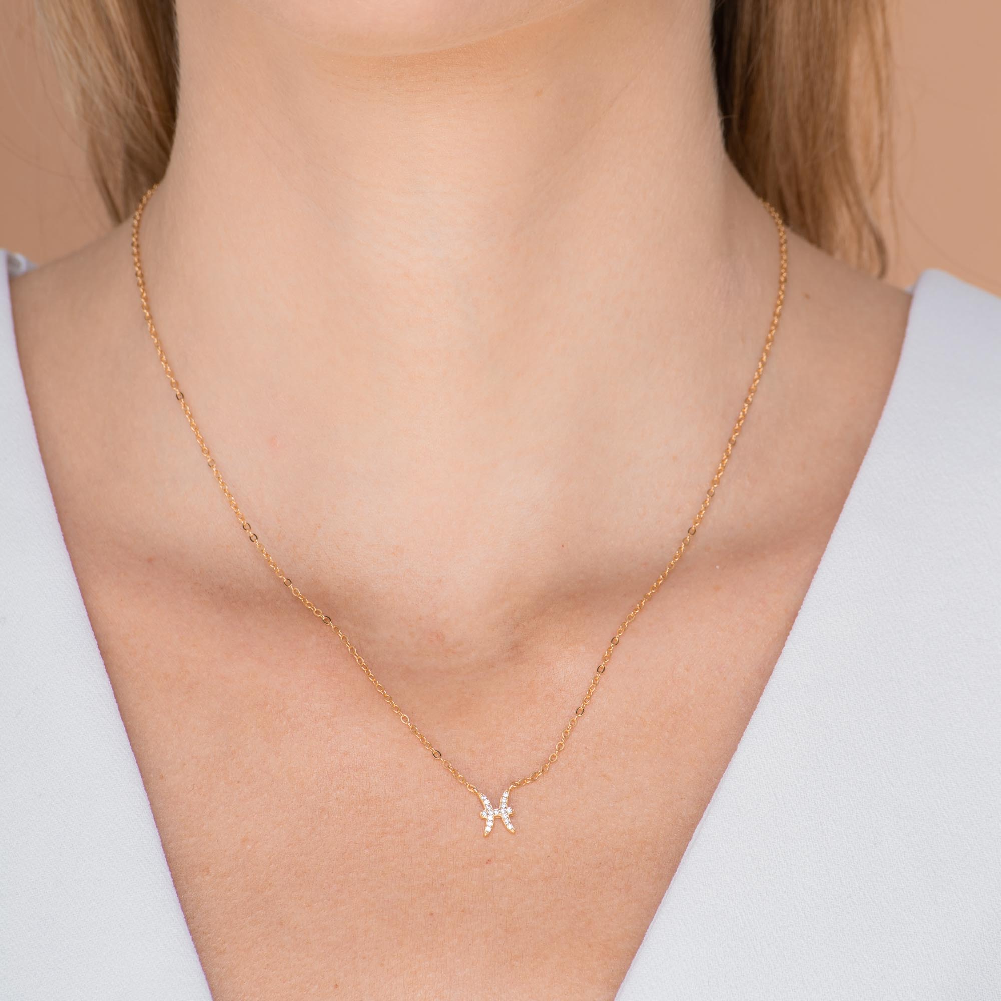 Pisces Sapphire Charm Zodiac Star Sign Necklace - Camile & Stone