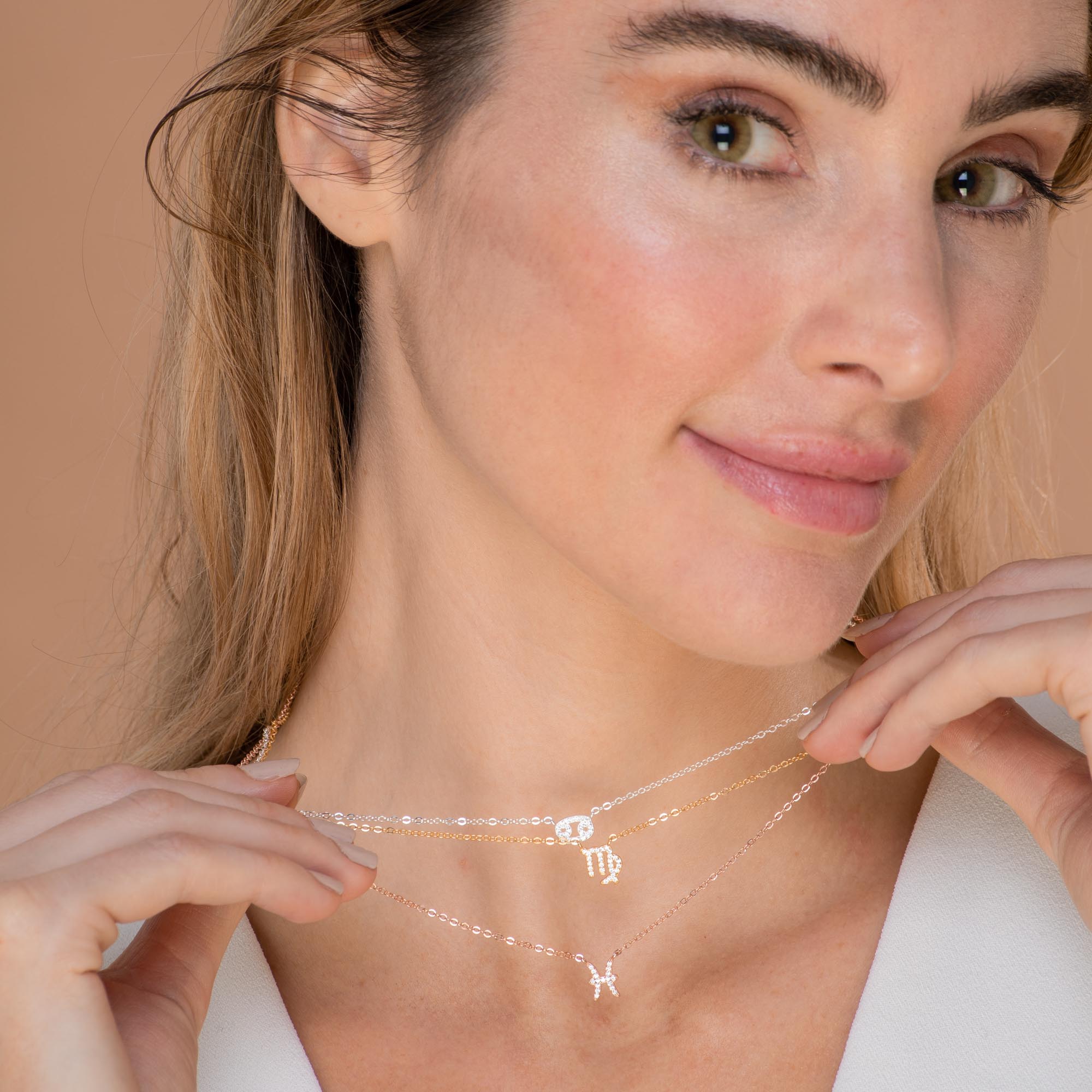 Pisces Sapphire Charm Zodiac Star Sign Necklace - Camile & Stone