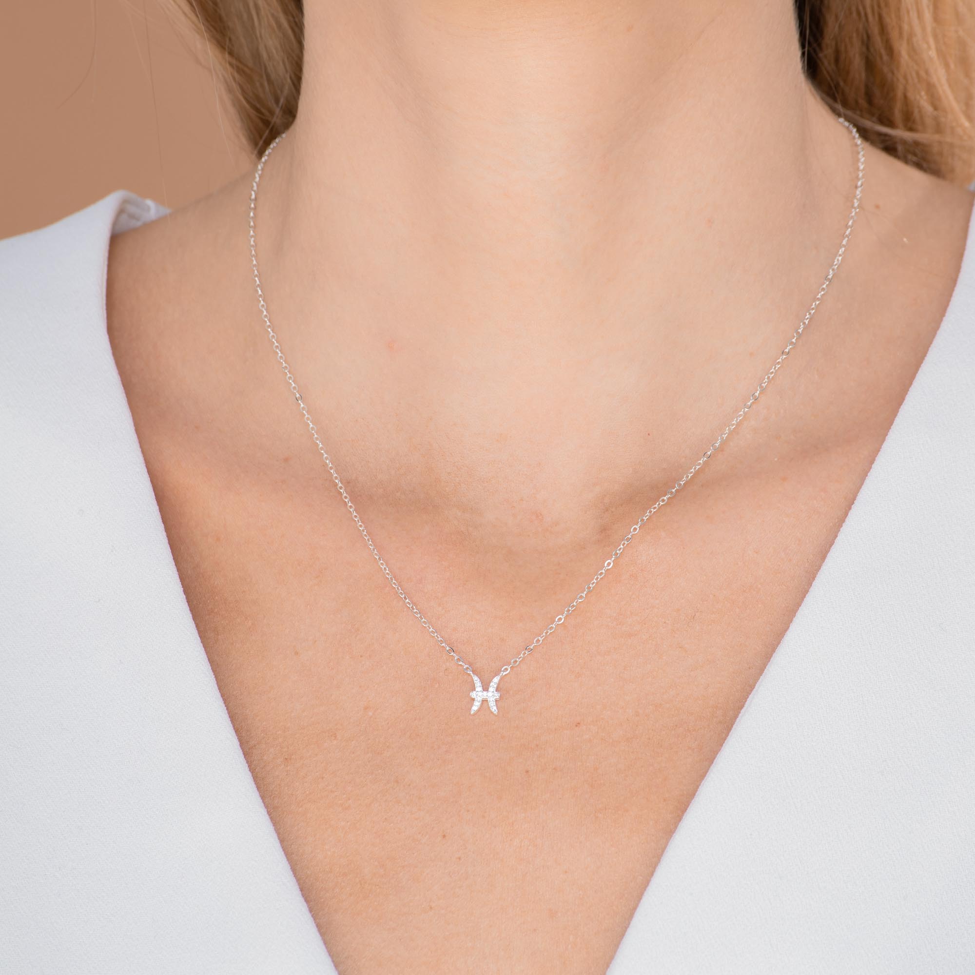 Pisces Sapphire Charm Zodiac Star Sign Necklace - Camile & Stone