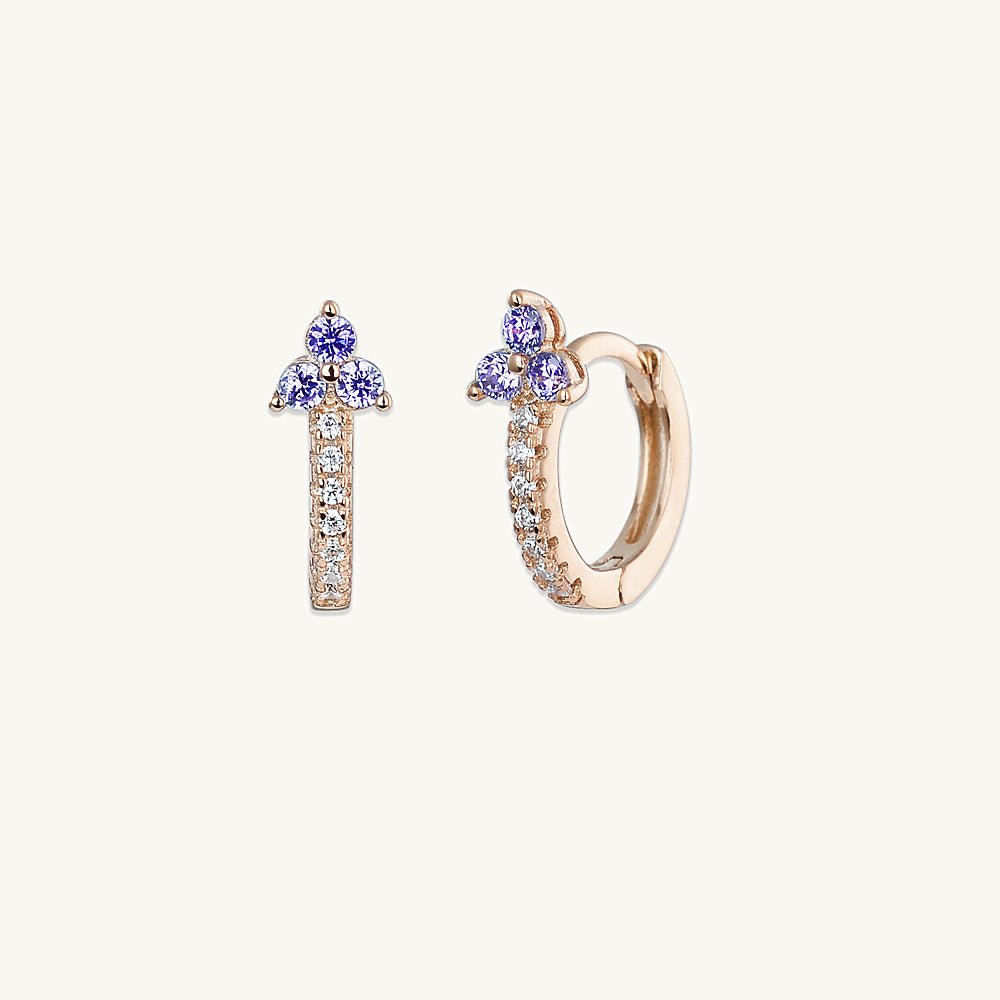 Purple Lotus Sapphire Hoop Earrings - Camile & Stone