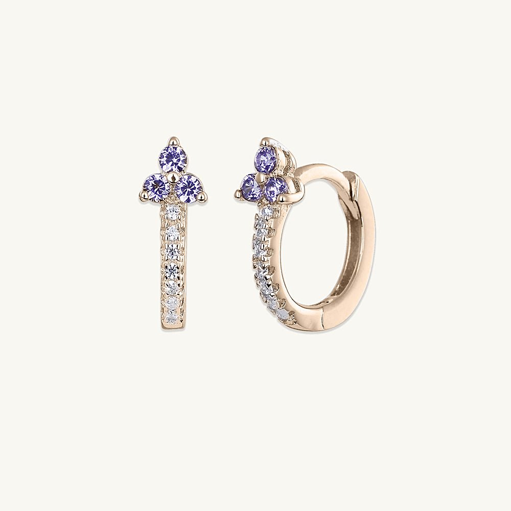 Purple Lotus Sapphire Hoop Earrings - Camile & Stone