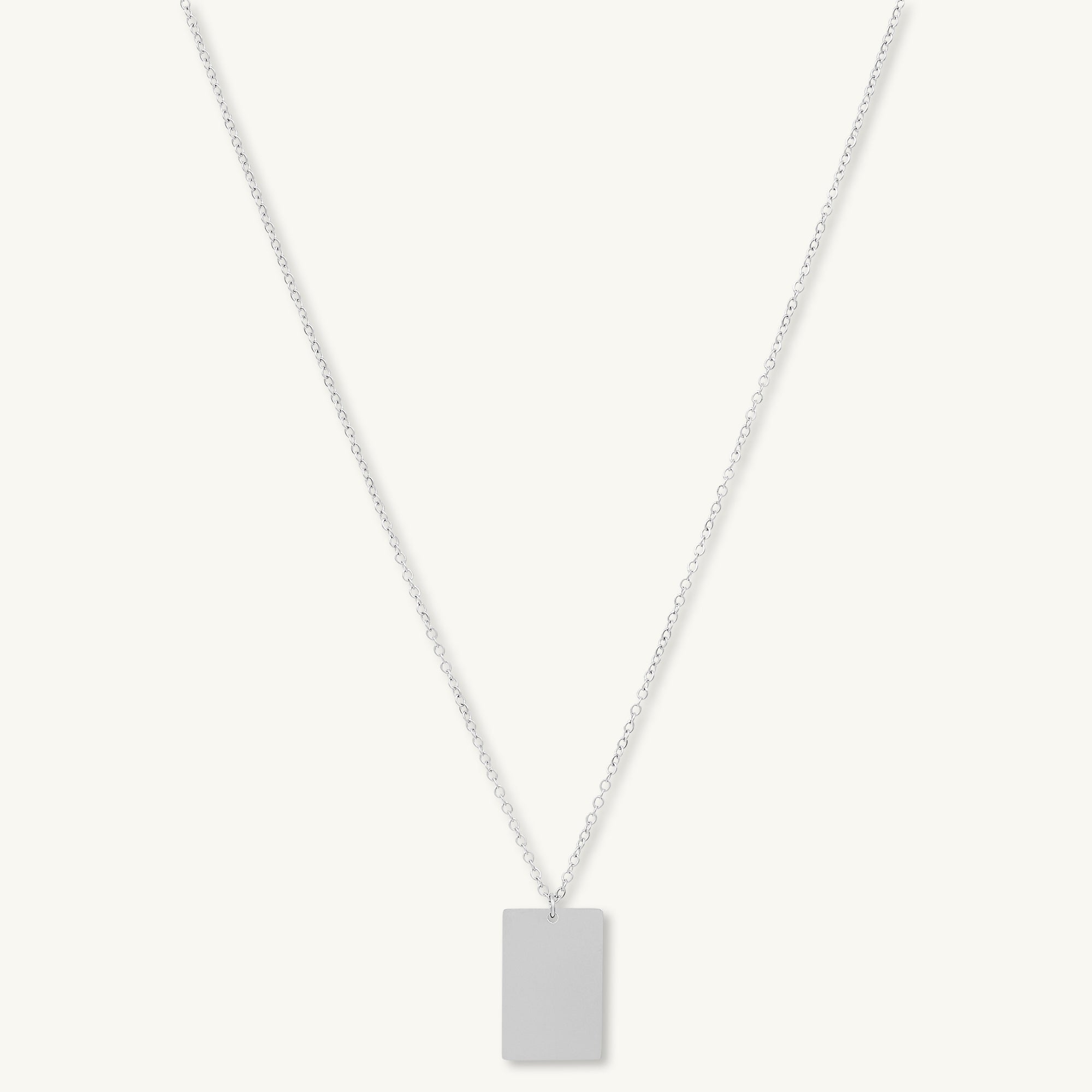 Rectangle Engraved Personalised Necklace - Camile & Stone