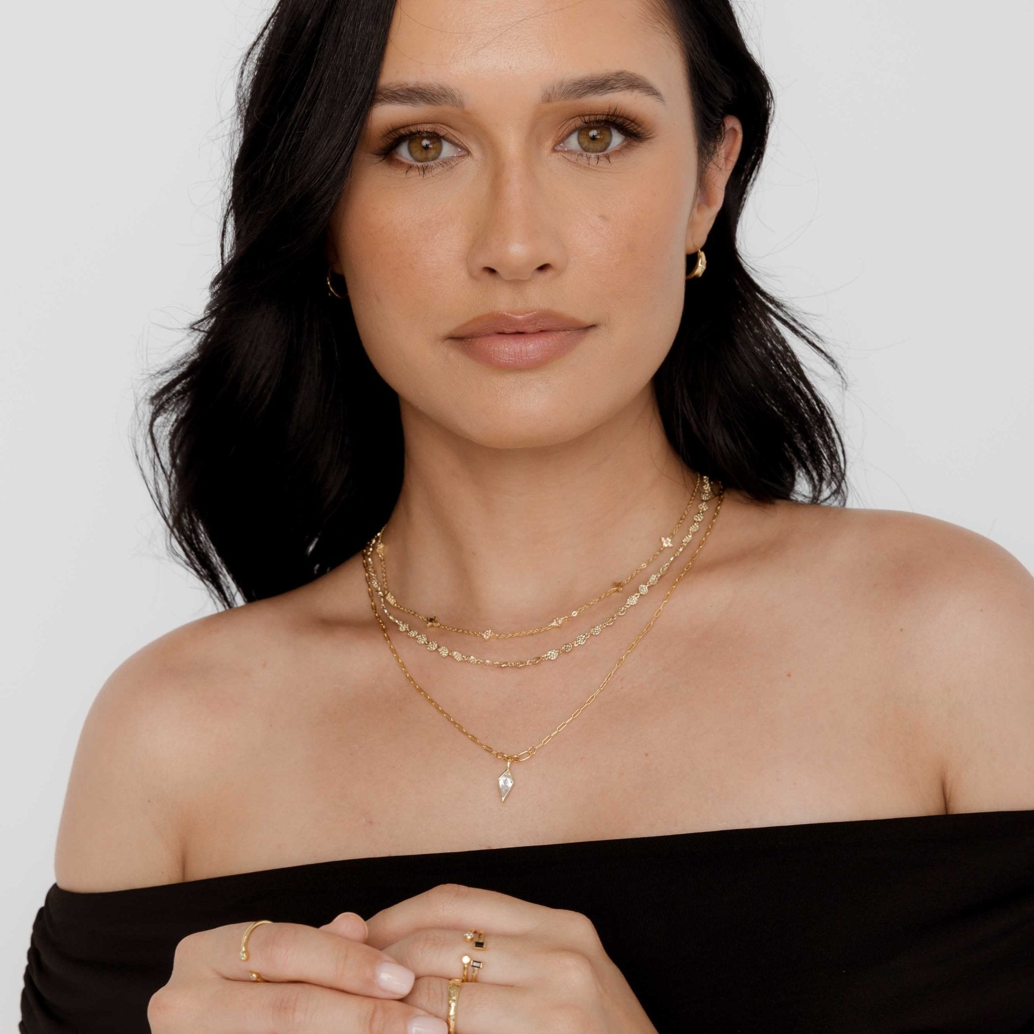 Rectangle Onyx Open Ring - Camile & Stone