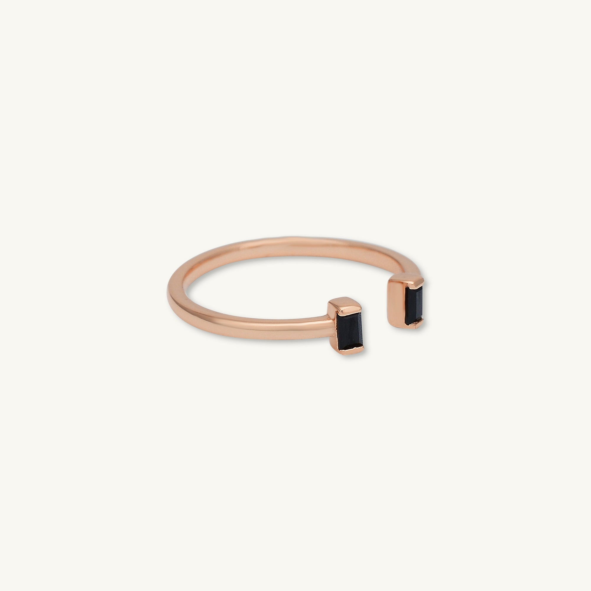 Rectangle Onyx Open Ring - Camile & Stone