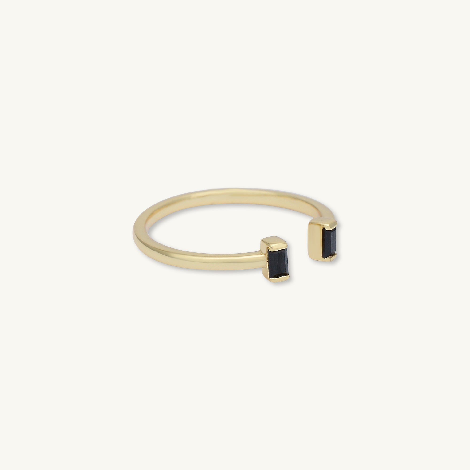 Rectangle Onyx Open Ring - Camile & Stone