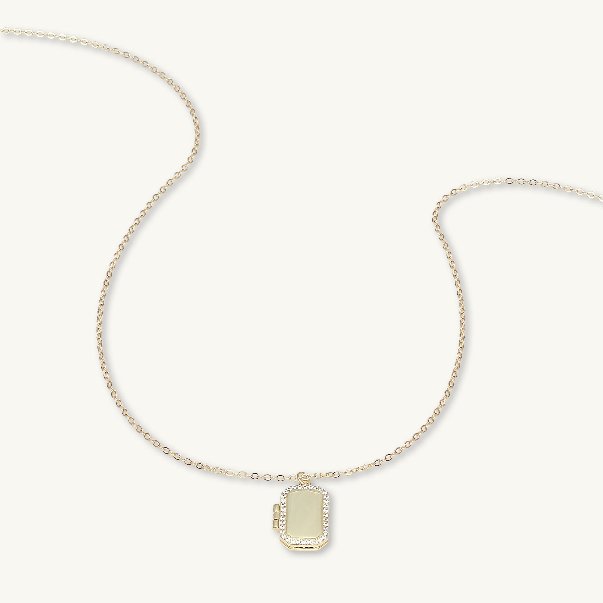 Rectangular Sapphire Photo Locket Necklace - Camile & Stone