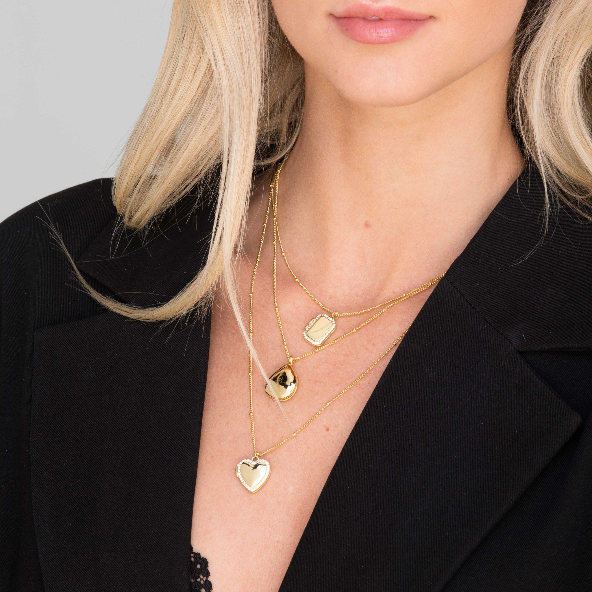 Rectangular Sapphire Photo Locket Necklace - Camile & Stone