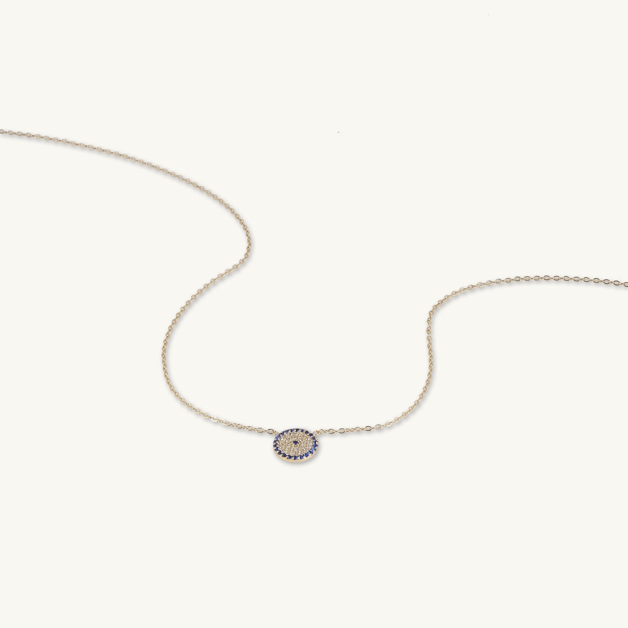 Round Evil Eye Pave Necklace - Camile & Stone