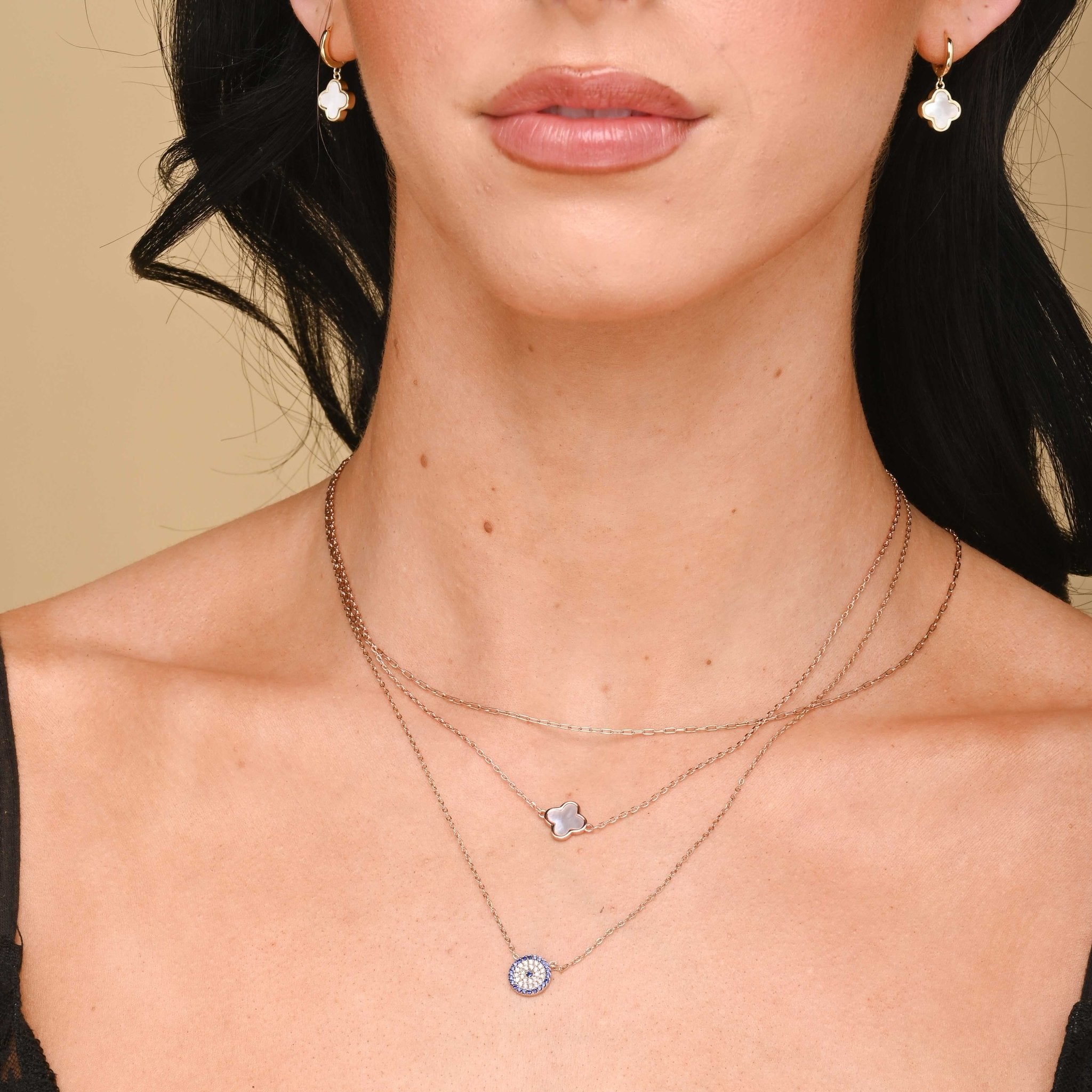 Round Evil Eye Pave Necklace - Camile & Stone