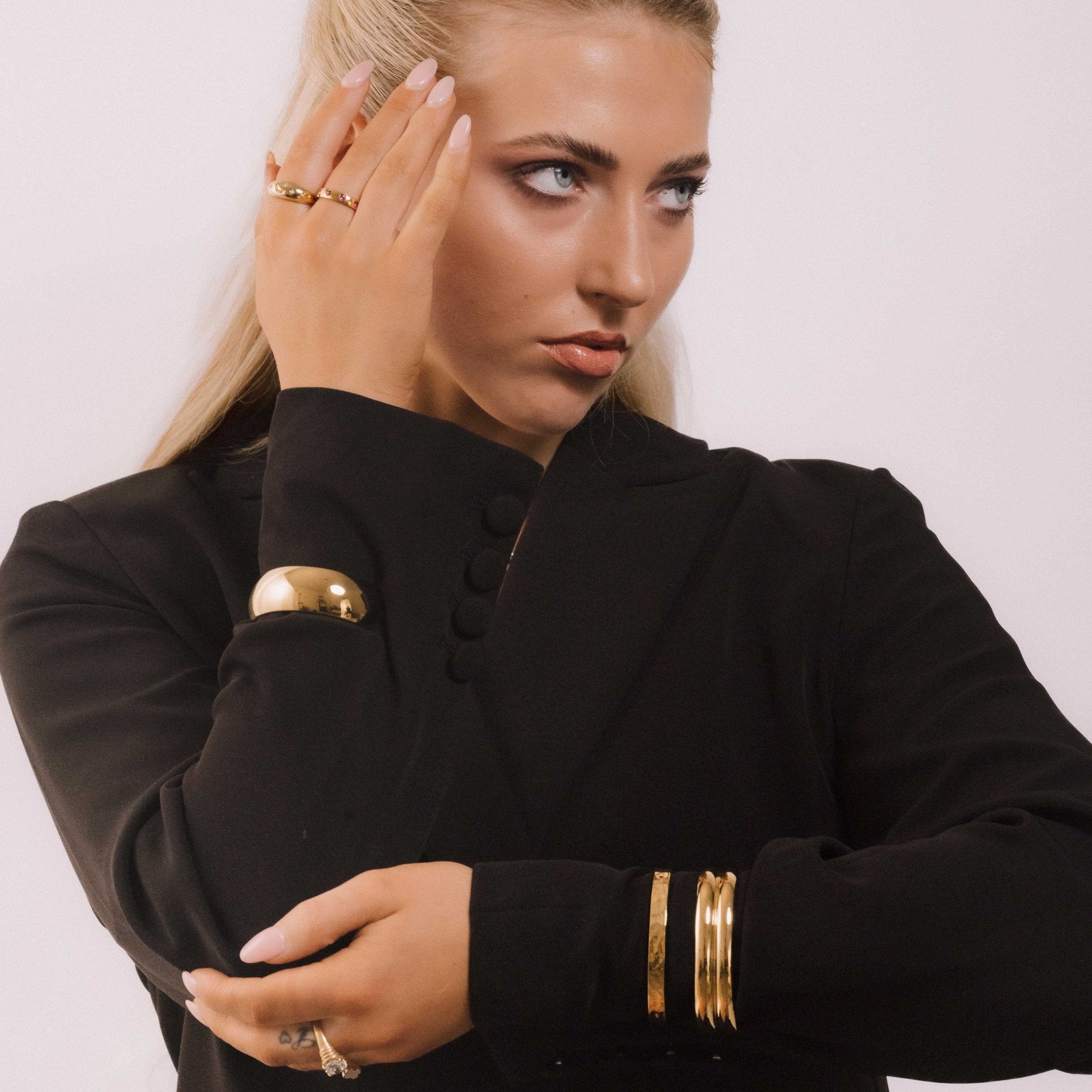 Ruby Red Sapphire Heart Stacker Ring - Camile & Stone