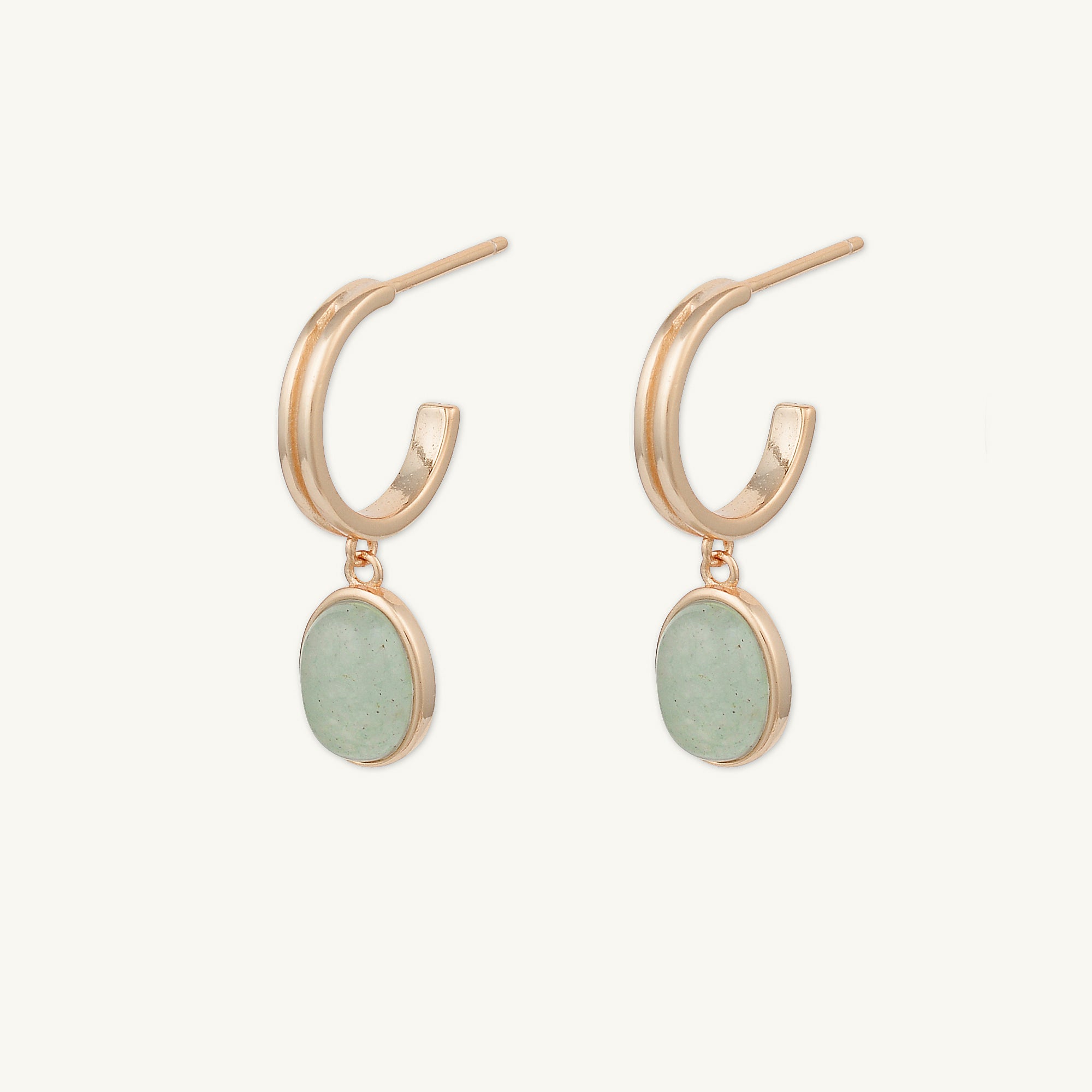 Sage Green Jade Hoop Earrings - Camile & Stone