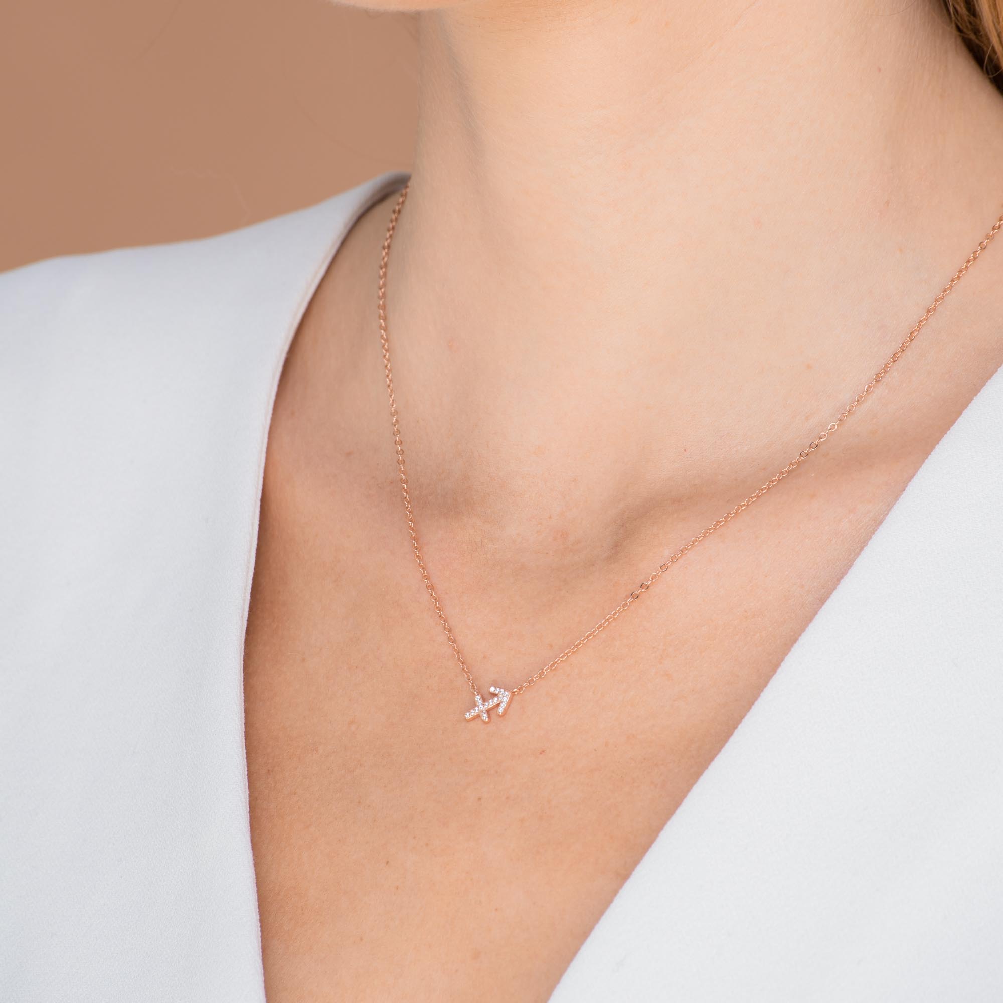 Sagittarius Sapphire Charm Zodiac Star Sign Necklace - Camile & Stone