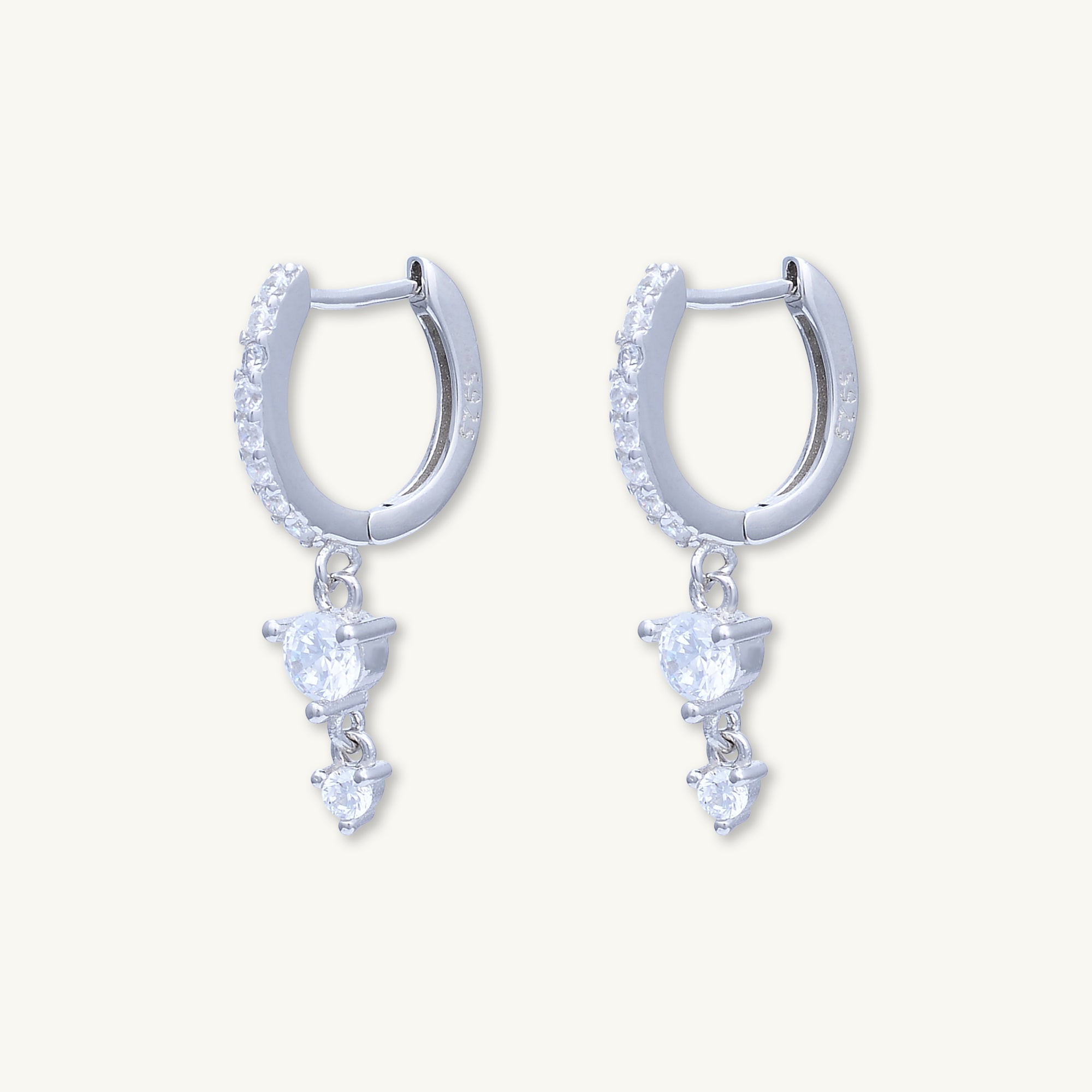 Sapphire Double Dangling Huggie Earrings - Camile & Stone
